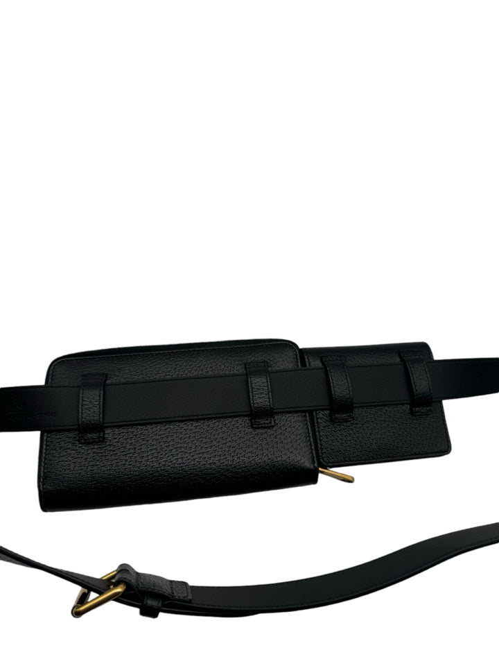 Gucci Double Marmont Leather Belt Bag for Women - Fashionable Waist Pack with Adjustable Strap, Perfect for Travel, Concerts & Everyday Use