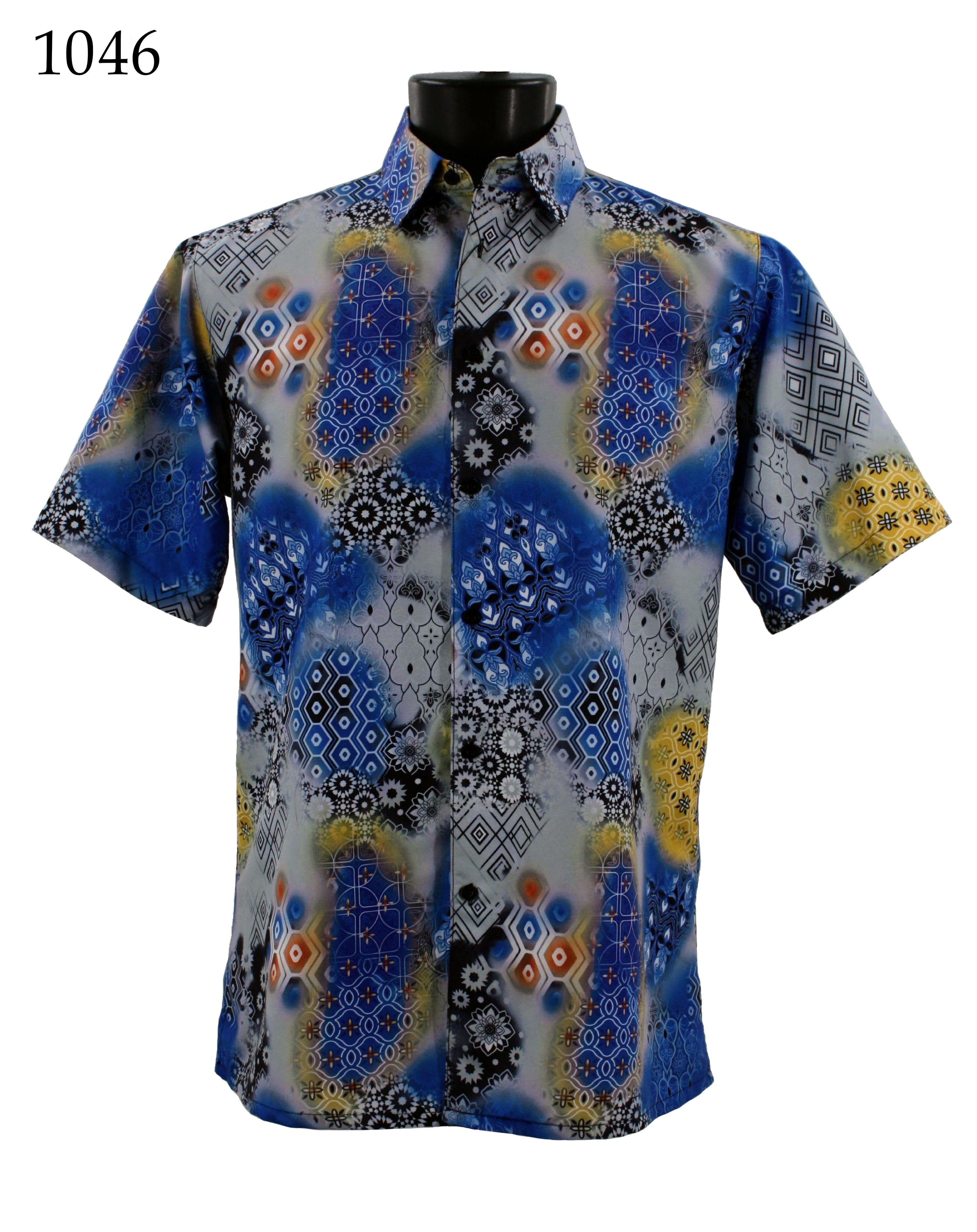 Bassiri Men's Short Sleeve Casual Shirt 1046 - Breathable Cotton Comfort Fit for Summer, Office & Outdoor Activities