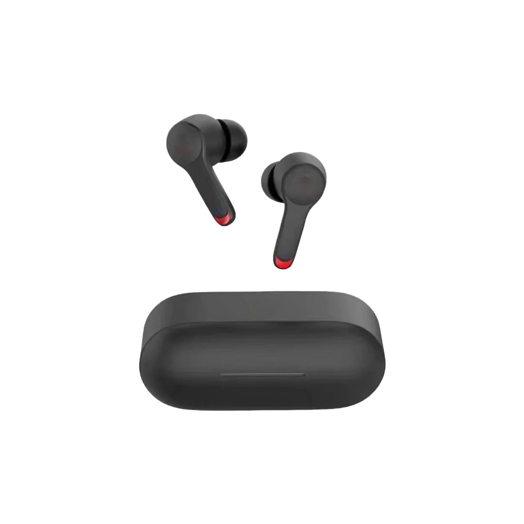 Lovina BeatsSolo Pill Wireless Bluetooth Earbuds with Noise Cancelling - Black/Red - Perfect for Gym, Travel & Workout