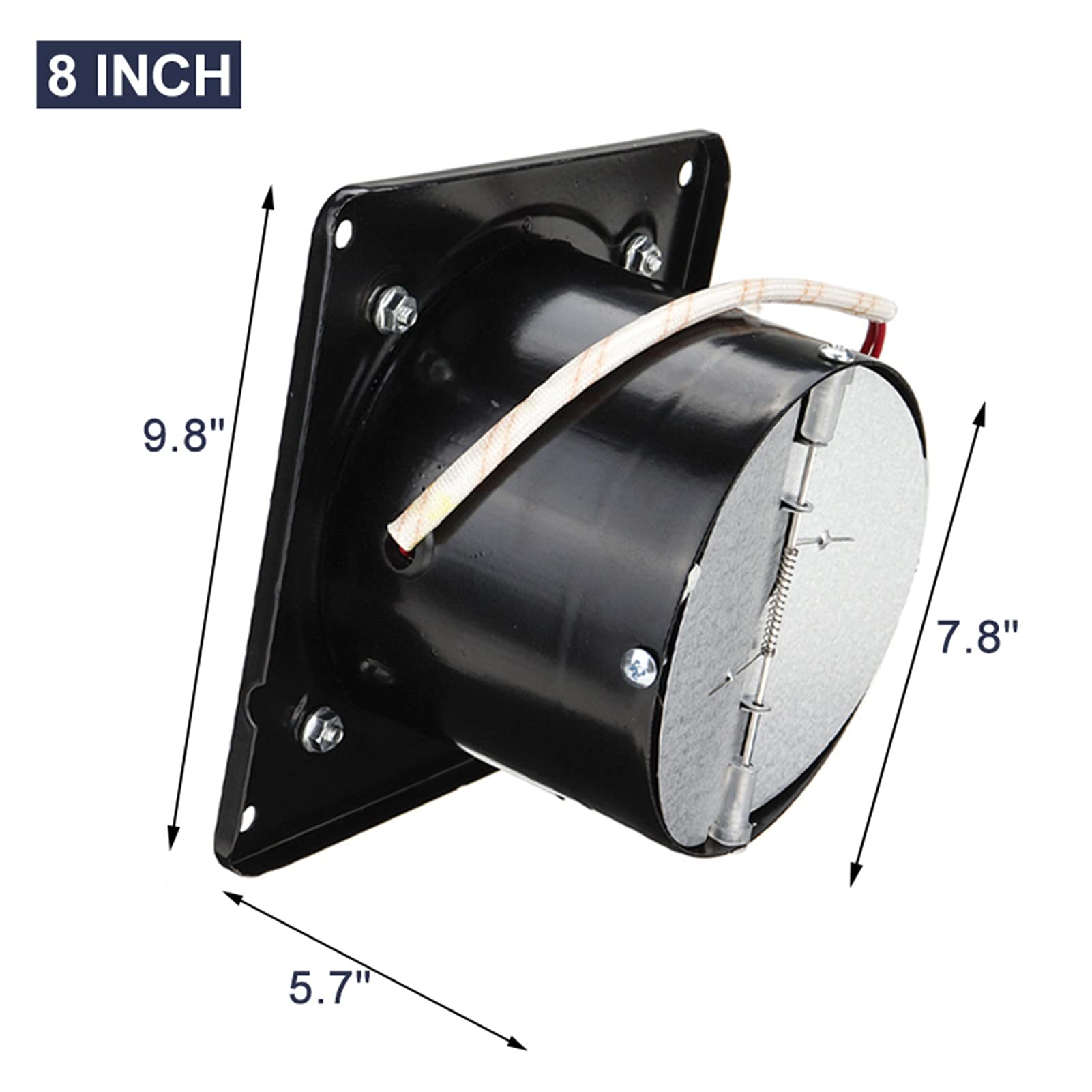 8 Inch High Speed Square Metal Exhaust Fan - Ventilation Extractor for Bathroom, Kitchen, Toilet - Wall Mount Air Vent Fan with US Plug (Ideal for Home, Office & Commercial Use)