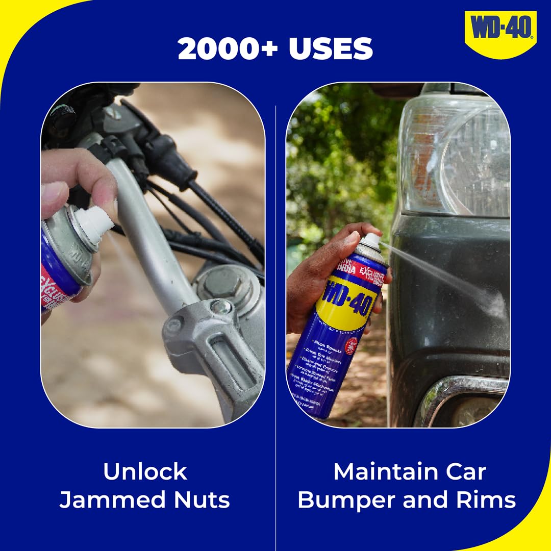 WD-40 Multipurpose Spray - Rust Remover, Lubricant & Cleaner for Home, DIY & Workshop (Pack of 2)