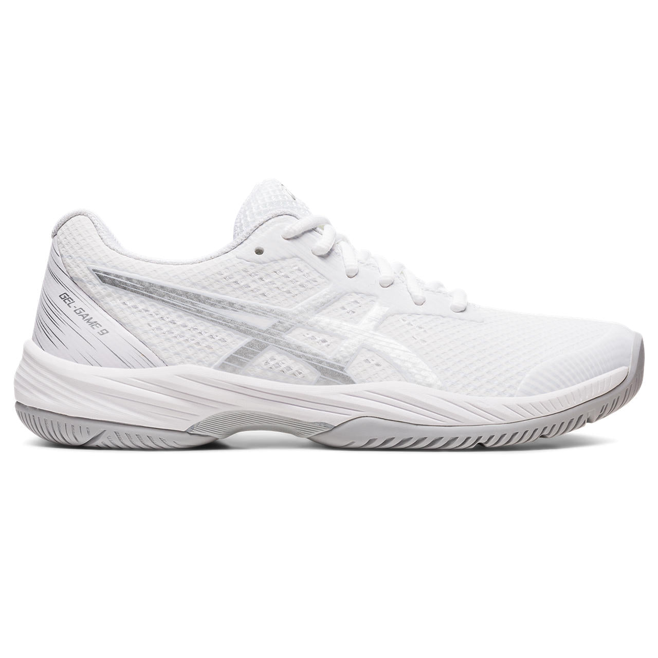 ASICS Gel Game 9 Women's Tennis Shoes - White/Silver - Lightweight Cushioned Court Shoes for Women - Perfect for Tennis, Pickleball & Gym Training