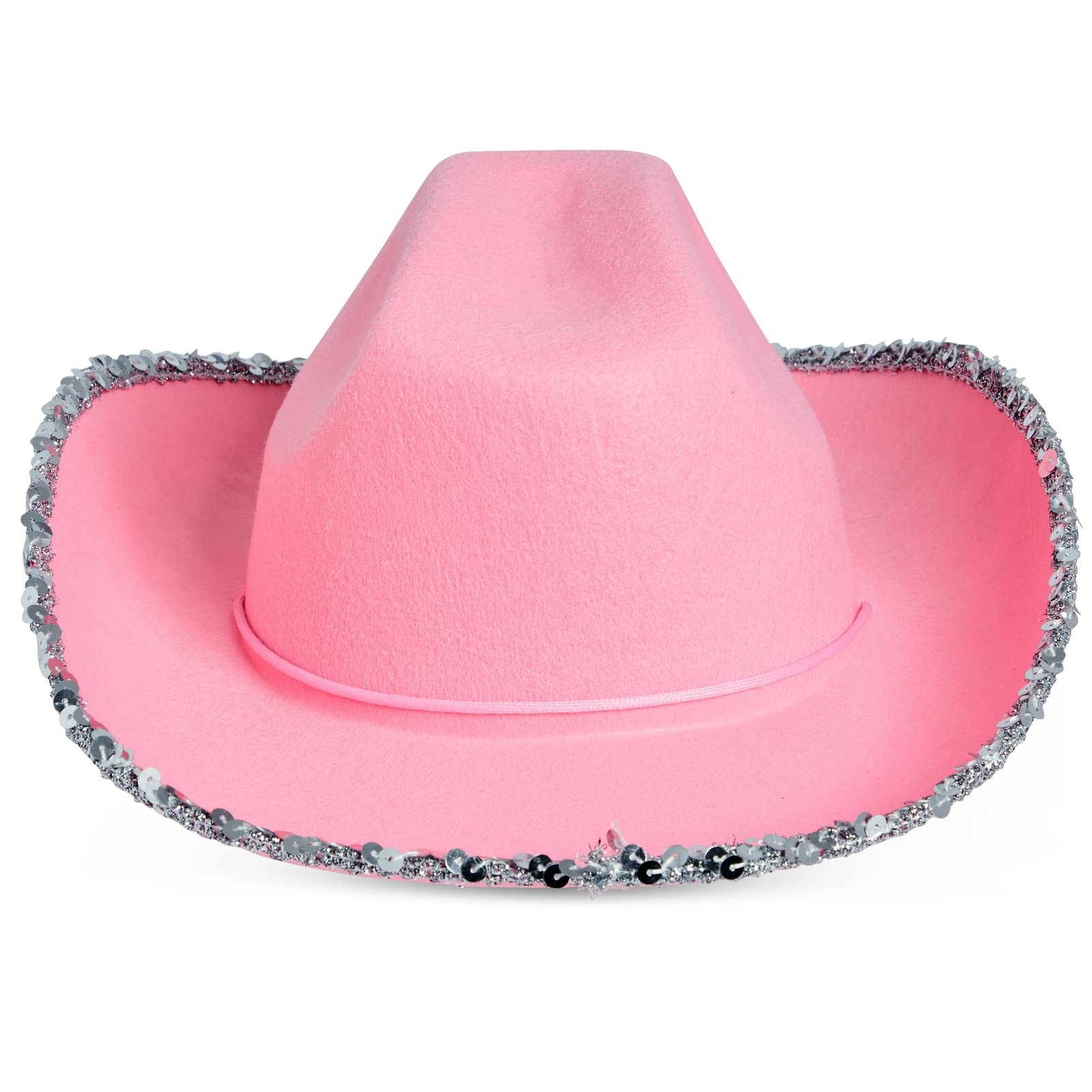 Zodaca 4-Pack Pink Cowgirl Hats - Western Style Felt Cowboy Hats with Star Design for Adults | Costume Party, Halloween, Rodeo Events & Country Themed Outfits