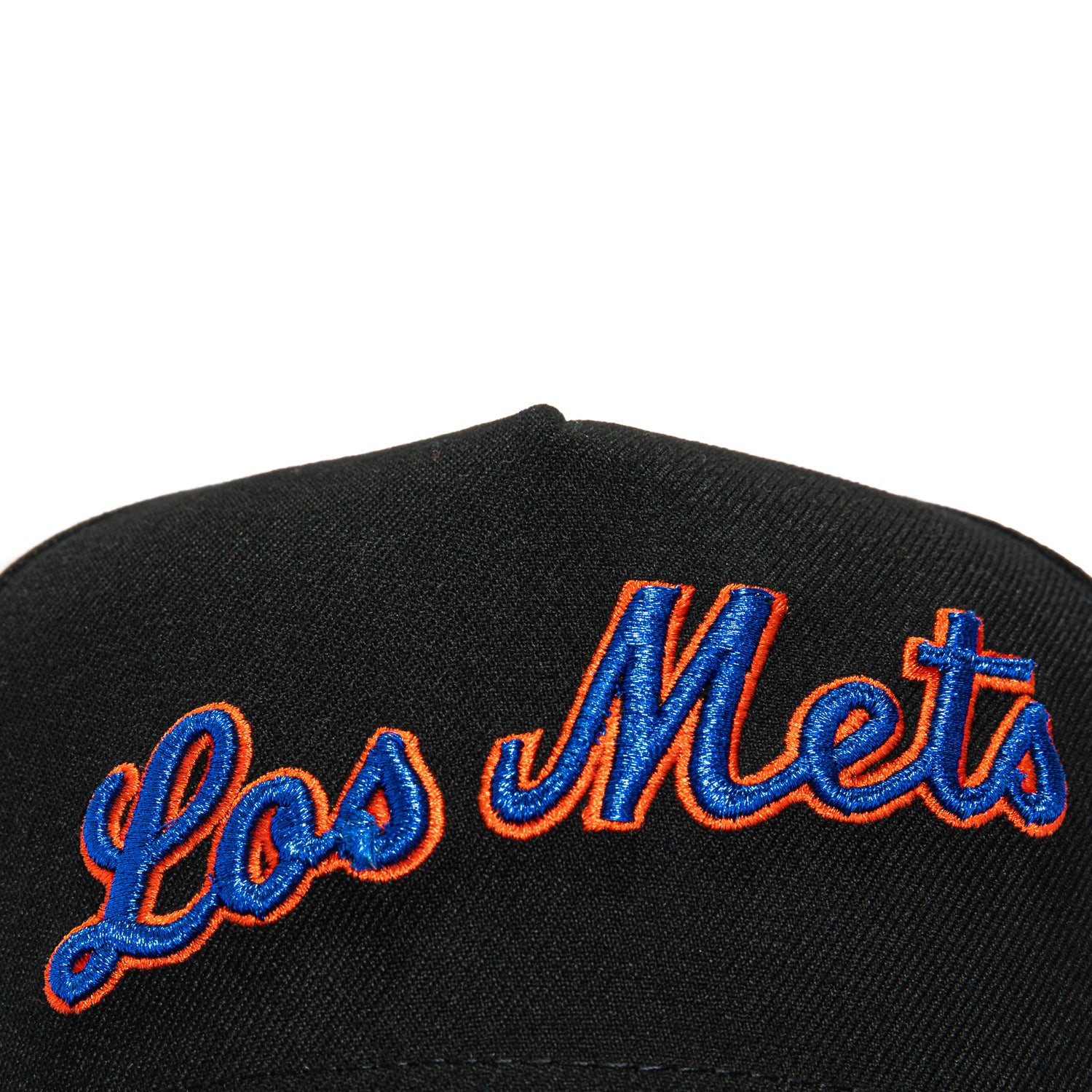 New York Mets Los Mets Snapback Hat by New Era - 9Forty A-Frame Adjustable Cap in Black & Royal Blue | Perfect for Baseball Games, Fan Gear, and Streetwear Fashion