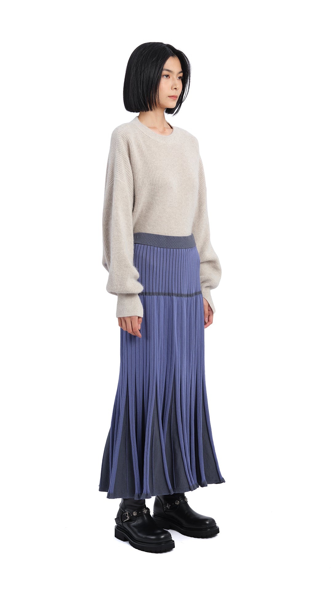 Stylish Knitted Flare Skirt for Women - Soft Stretch Comfortable Midi Skirt - Perfect for Casual Outfits, Office Wear & Date Nights