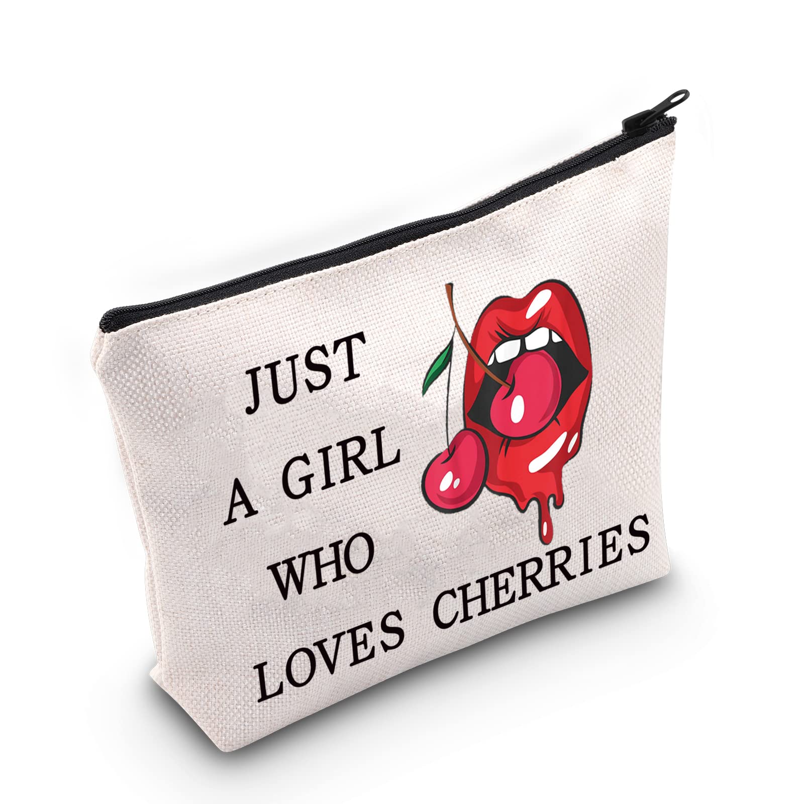 Funny Cherry Print Cosmetic Bag - Cute Makeup Pouch for Women & Girls - Perfect Gift for Cherry Lovers - Waterproof Zipper Travel Organizer (Great for Makeup Storage, Travel Essentials, Gift for Friends)
