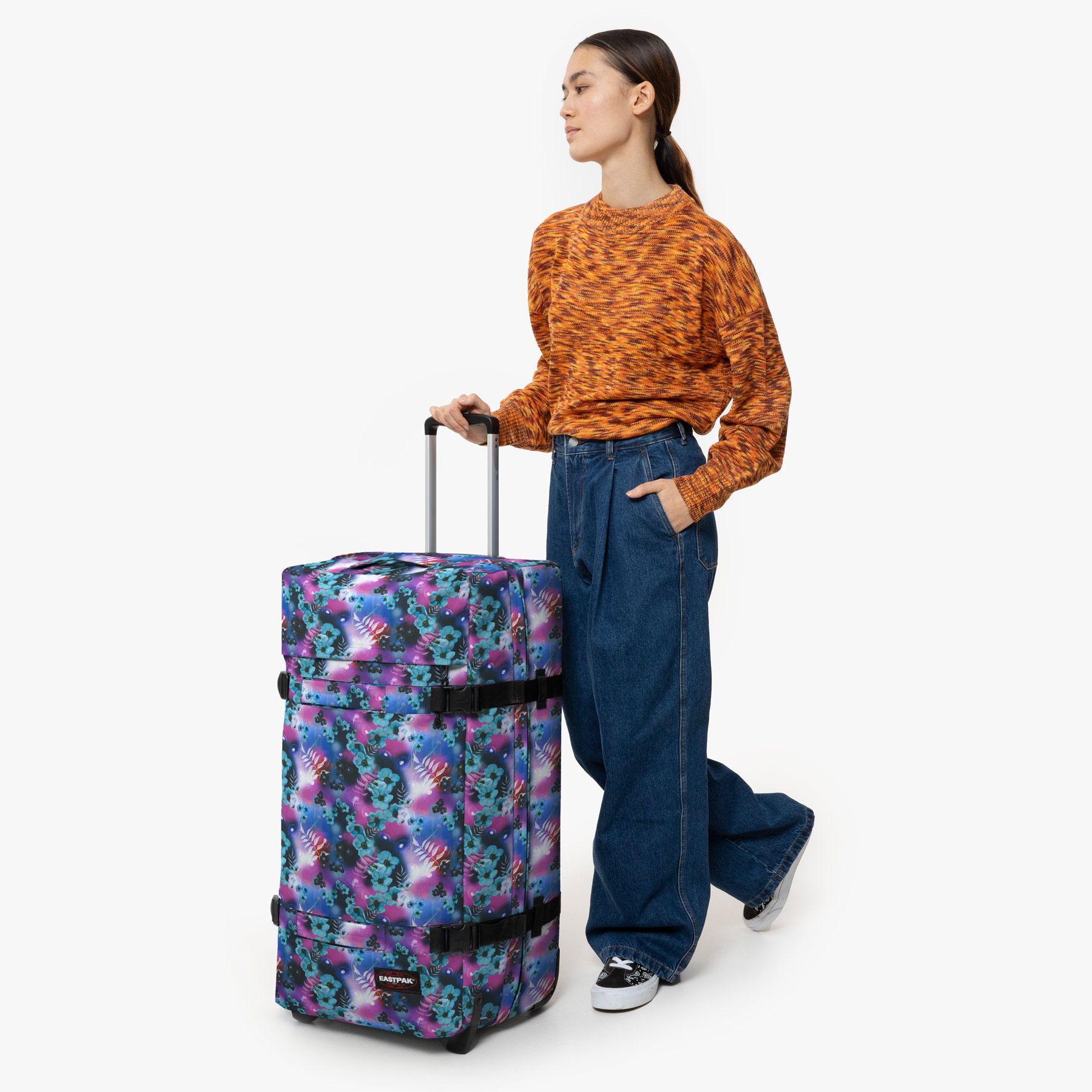 Eastpak Transit'R L Backpack - Dreamflower Dark Print, Durable Travel & School Bag for Men & Women | Perfect for Commuting, College & Everyday Use