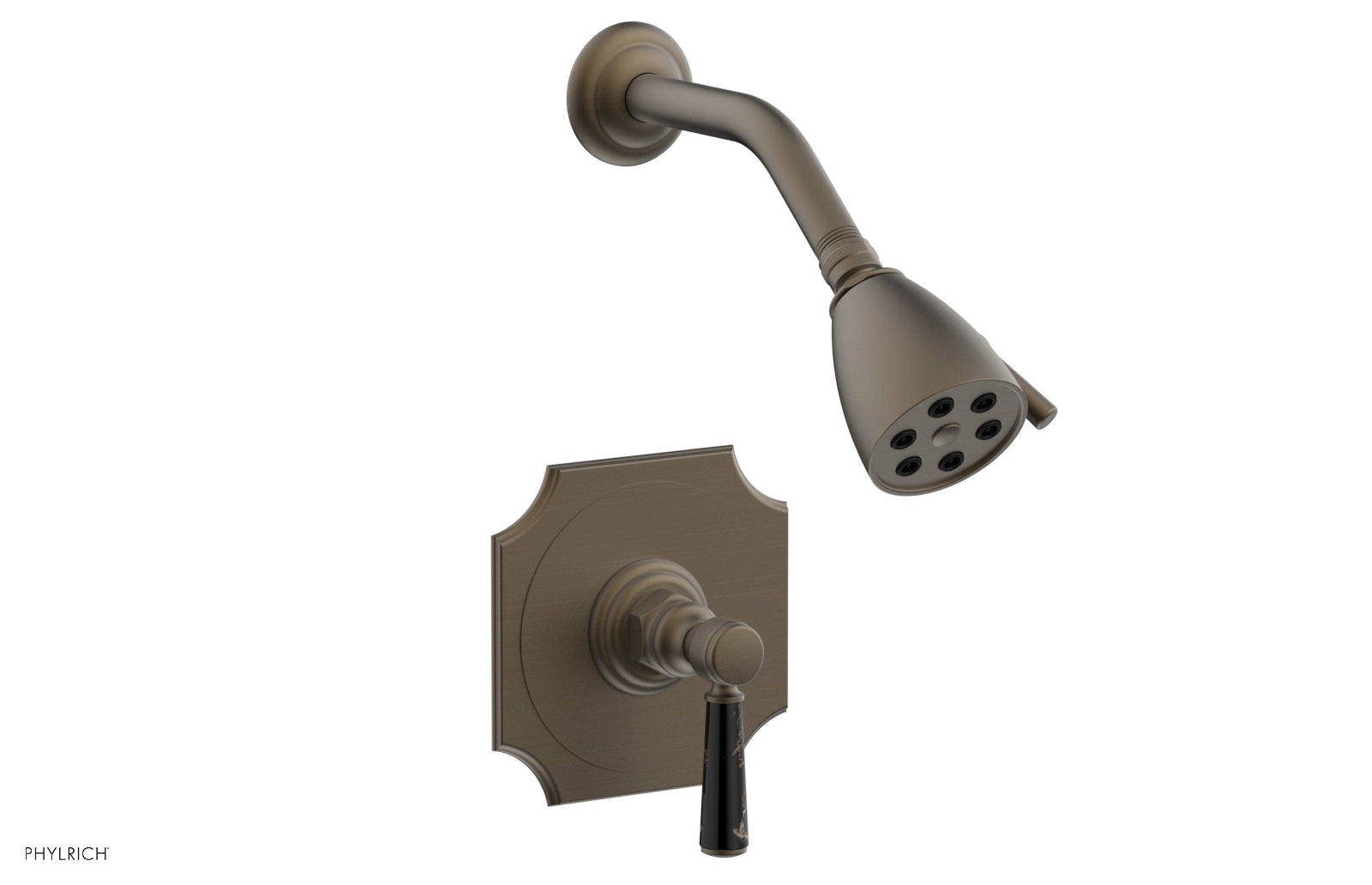 HENRI Pressure Balance Shower Set with Black Marble Handle - Model 16123 | Modern Bathroom Fixture for Spa-Like Shower Experience