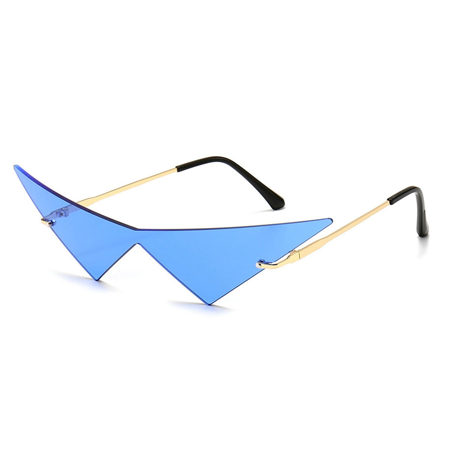 Trendy Frameless One Piece Triangle Sunglasses for Women & Men - UV Protection Ocean Lens - Perfect for Beach, Party, and Prom
