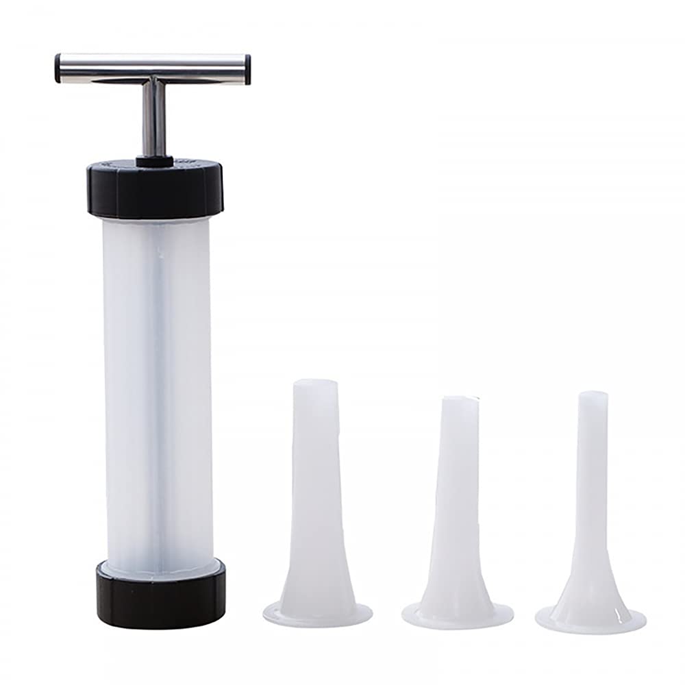 DONGKER Manual Sausage Stuffer - Heavy Duty Meat Grinder with 3 Nozzle Attachments for Homemade Sausage Making | Perfect for Kitchen, BBQ, Camping & Food Preparation