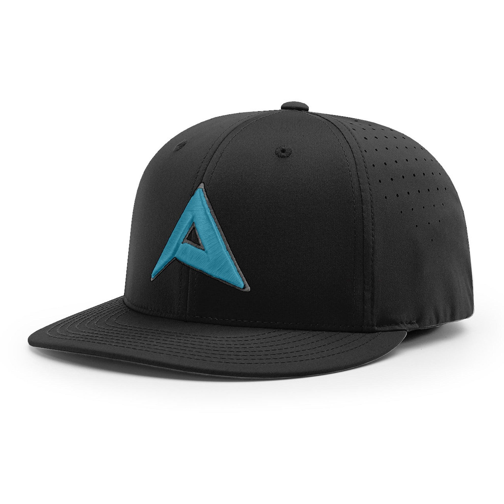 Anarchy PTS30 Performance Trucker Hat - Black/Teal - Adjustable Snapback for Outdoor Sports & Casual Wear