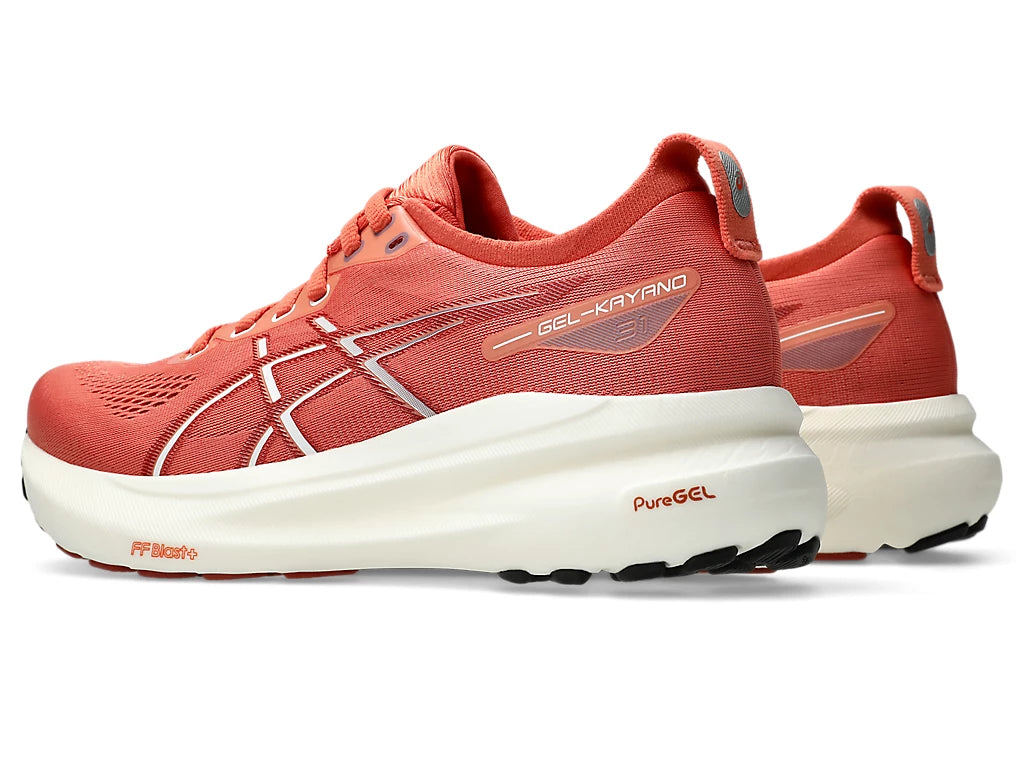 ASICS Women's GEL-KAYANO 31 Running Shoes - Desert Red/White - Stability & Cushion for Road Running, Jogging, Gym Workouts