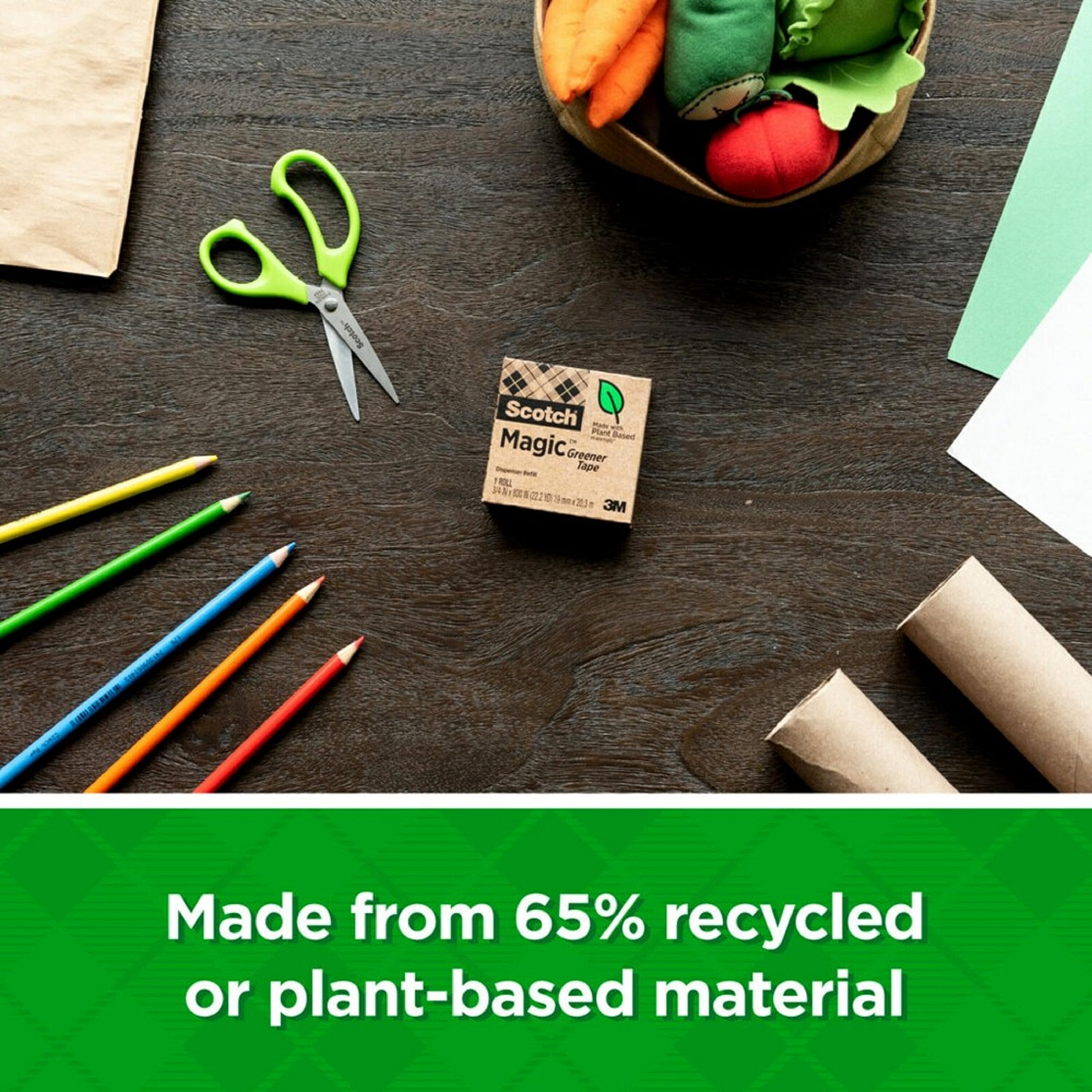 Scotch Magic Greener Tape - Eco-Friendly Invisible Tape for Paper, Office & School Supplies, 0.75