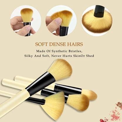 Premium 12-Piece Makeup Brush Set with Storage Barrel Box - Professional Eyeshadow Blending & Cosmetic Brushes Kit (Yellow) | Perfect for Makeup Artists, Beginners & Travel Beauty Essentials