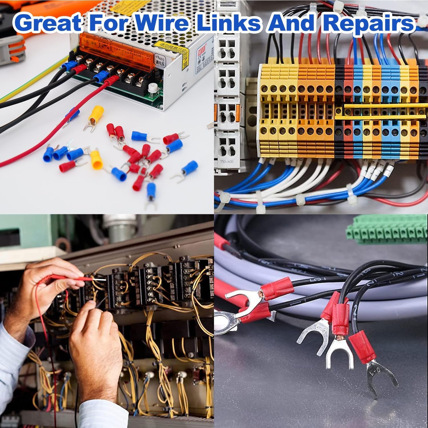 280PCS Insulated Wire Crimping Connector Kit - Ring, Fork, Shovel & Butt Terminals for Secure Electrical Connections | Perfect for Automotive, Home Wiring & DIY Electronics Projects