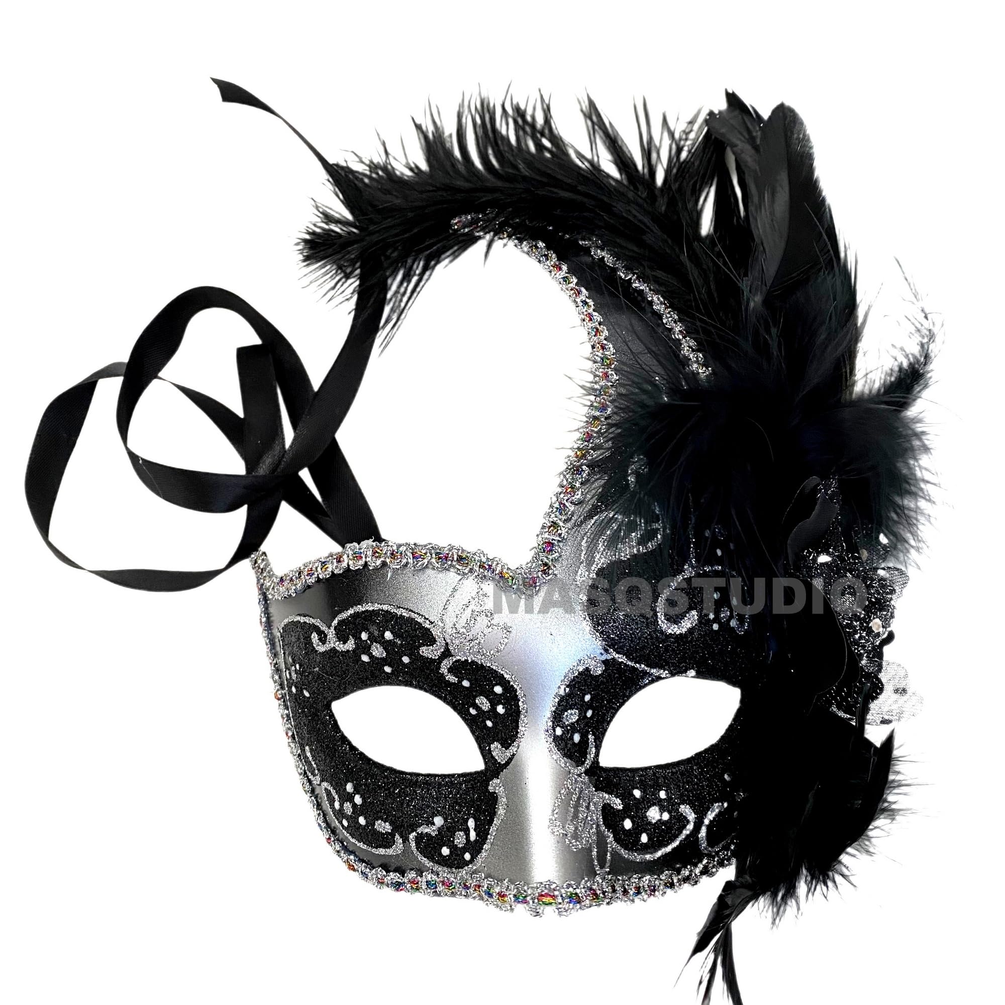 MasqStudio Elegant Brocade Lace Masquerade Mask for Mardi Gras, Prom, Wedding & Costume Parties - Venetian Ball Mask for Halloween, Burlesque Shows & Formal Events