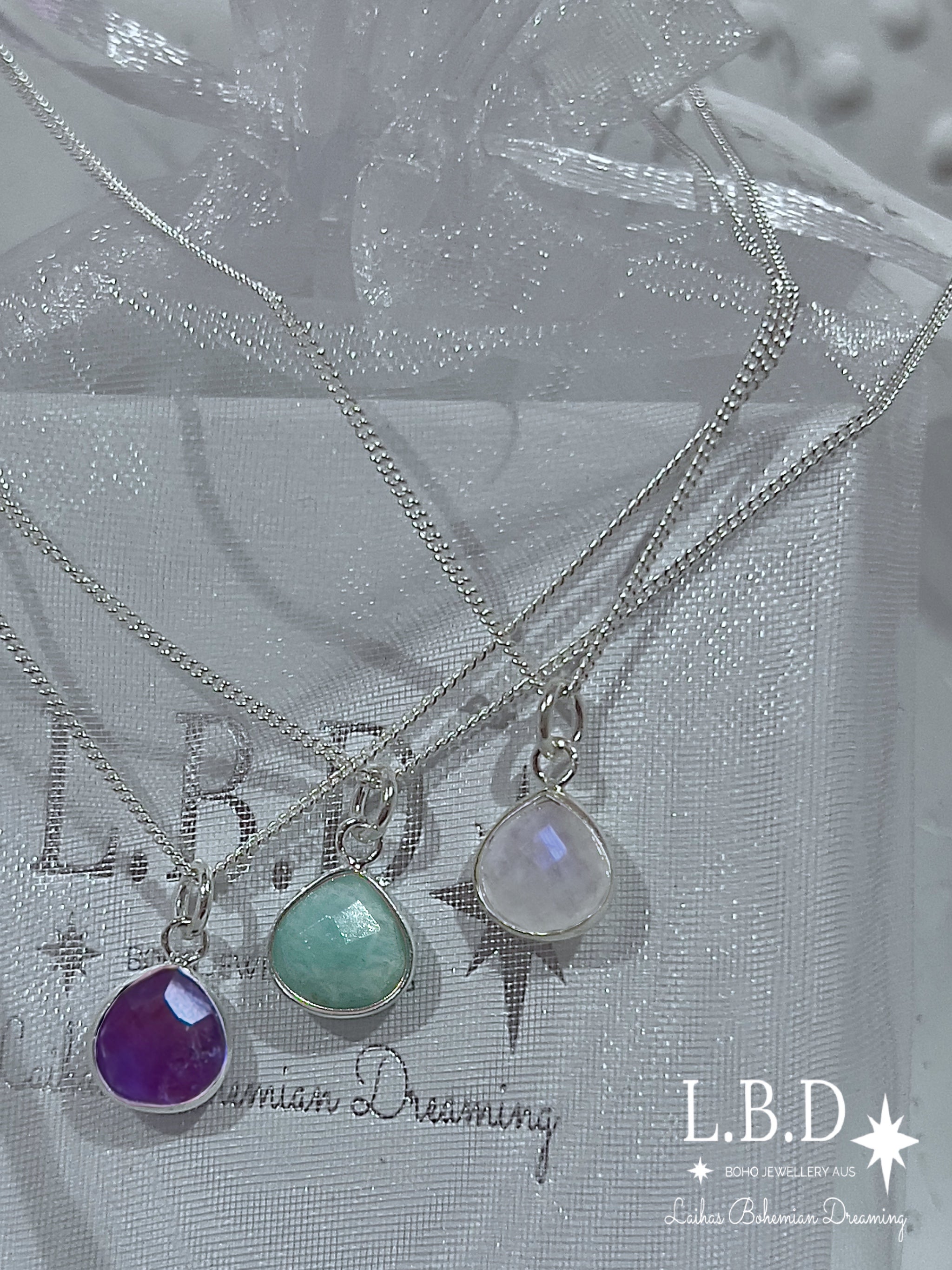 Laihas Mini Moonstone Necklace with Heart Pendant - Dainty & Elegant Jewelry for Women - Perfect for Valentine's Day, Anniversary & Everyday Wear