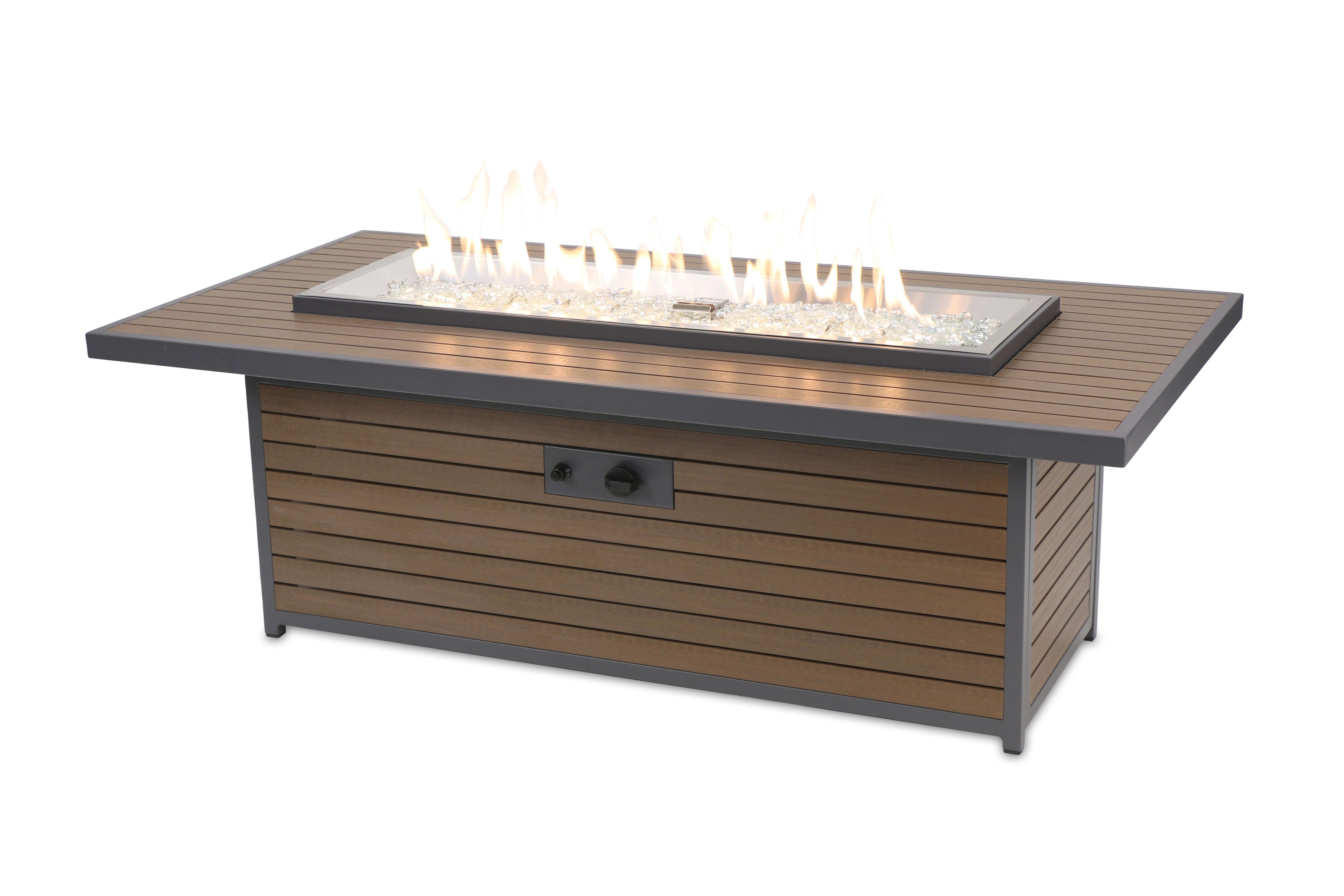 Kenwood Linear Gas Fire Pit Table - Outdoor Patio Heater with Modern Design for Backyard, Deck & Garden Gatherings