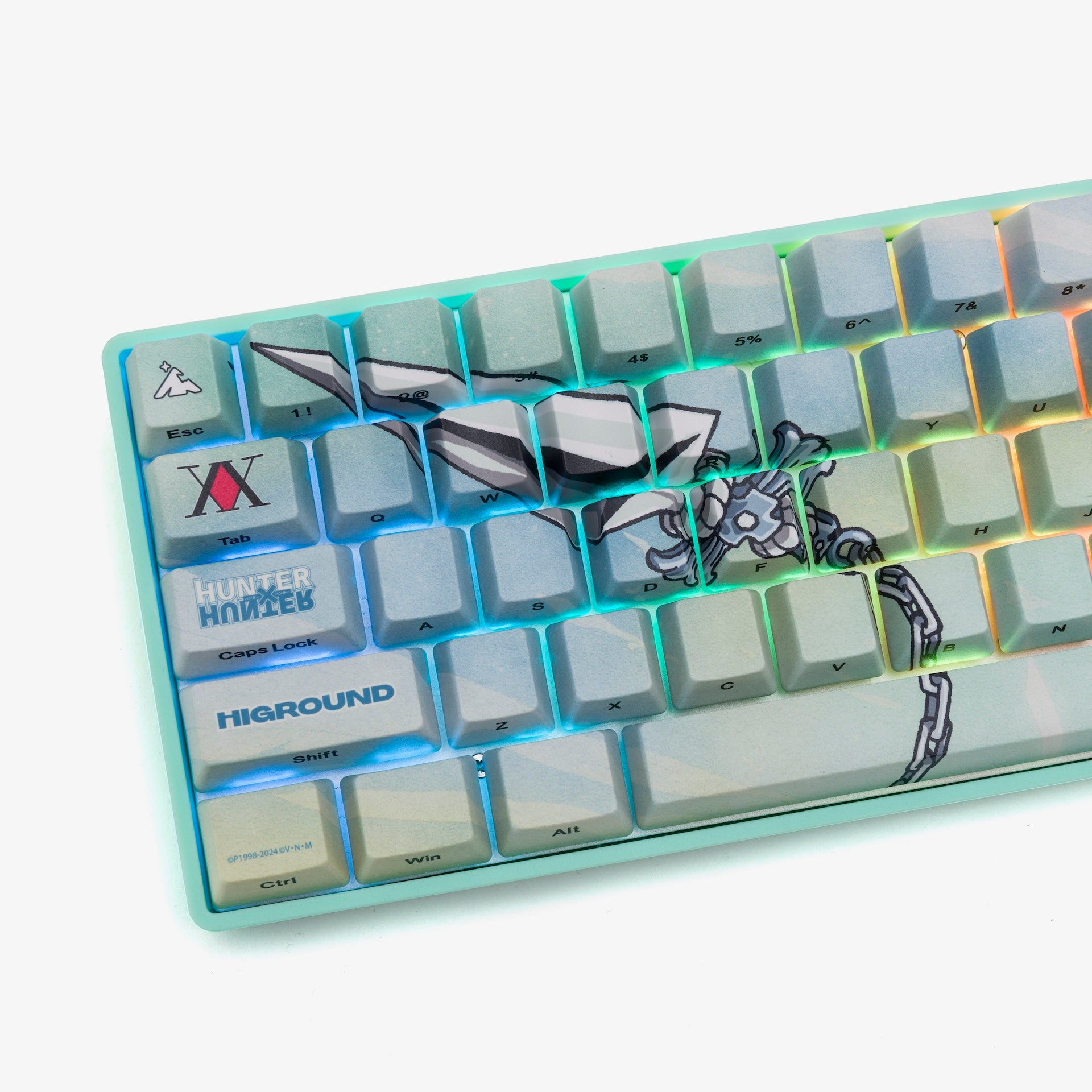 HxH x HG Basecamp 65+ Mechanical Keyboard - Kurapika Edition | Compact 65% Layout, Customizable RGB Backlighting | Perfect for Gaming, Coding & Office Work