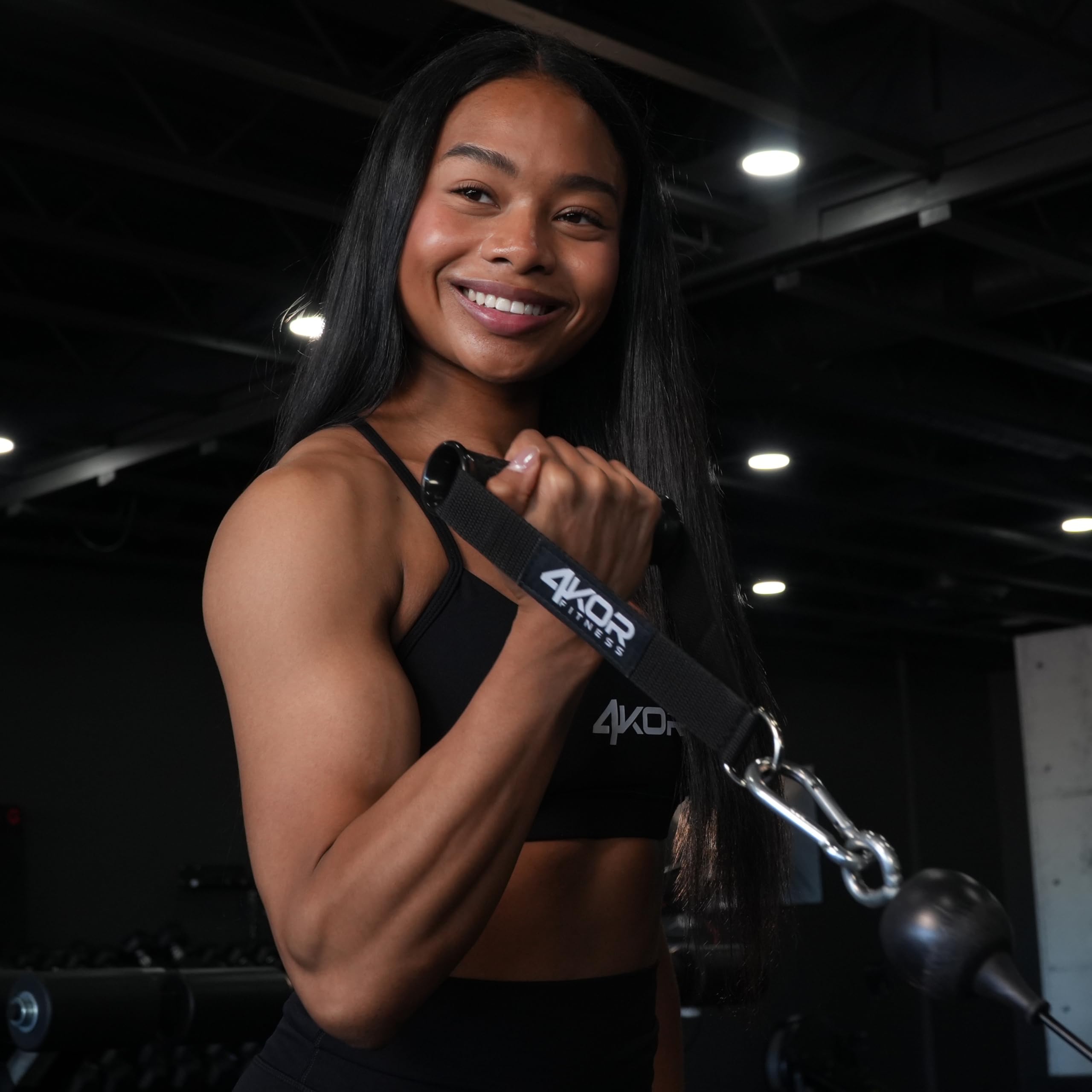 4KOR Fitness Heavy Duty Exercise Handles with Rubber Grip - Universal Cable Machine & Resistance Band Attachments for Strength Training (Set of 2) - Perfect for Home Gym, CrossFit, and Functional Workouts