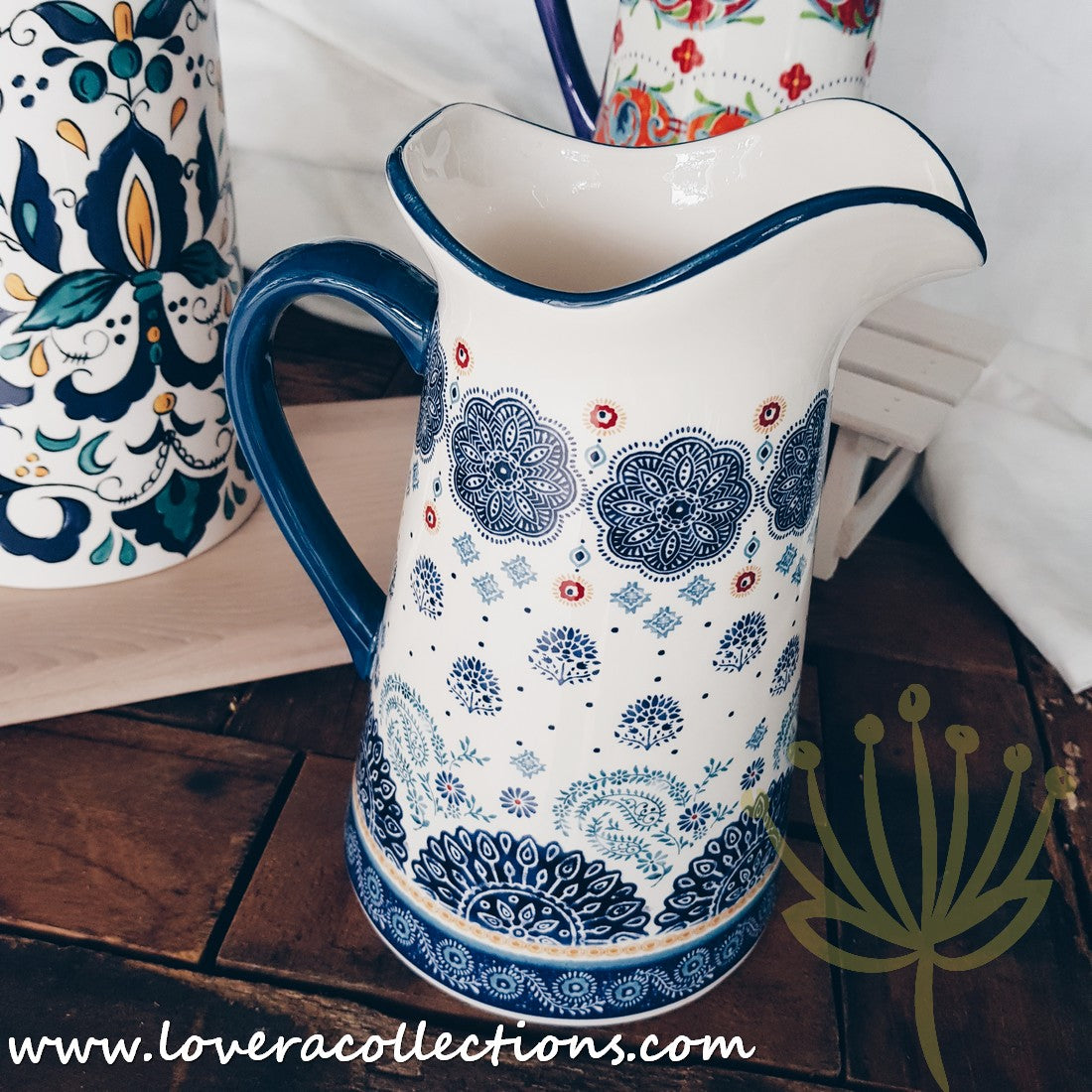 Vibrant Colorful Glass Pitchers - 50% Off Clearance Sale - Perfect for Iced Tea, Lemonade & Summer Beverages