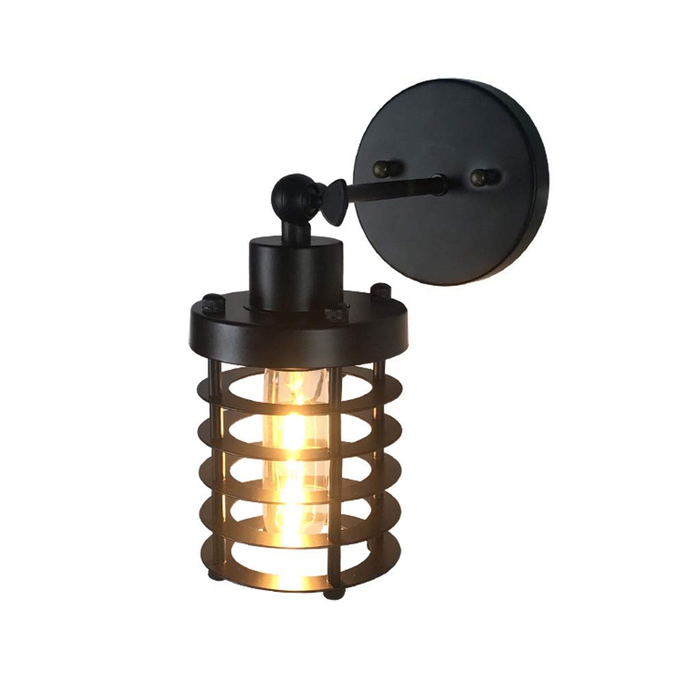 KUYT Industrial Retro Wall Sconce Light - Iron Cage Fixture for Loft, Cafe, Bar & Bedroom - Vintage Wind Iron Art Lighting (Bulb Not Included) - Perfect for Home Decor, Restaurants and Cozy Indoor Spaces