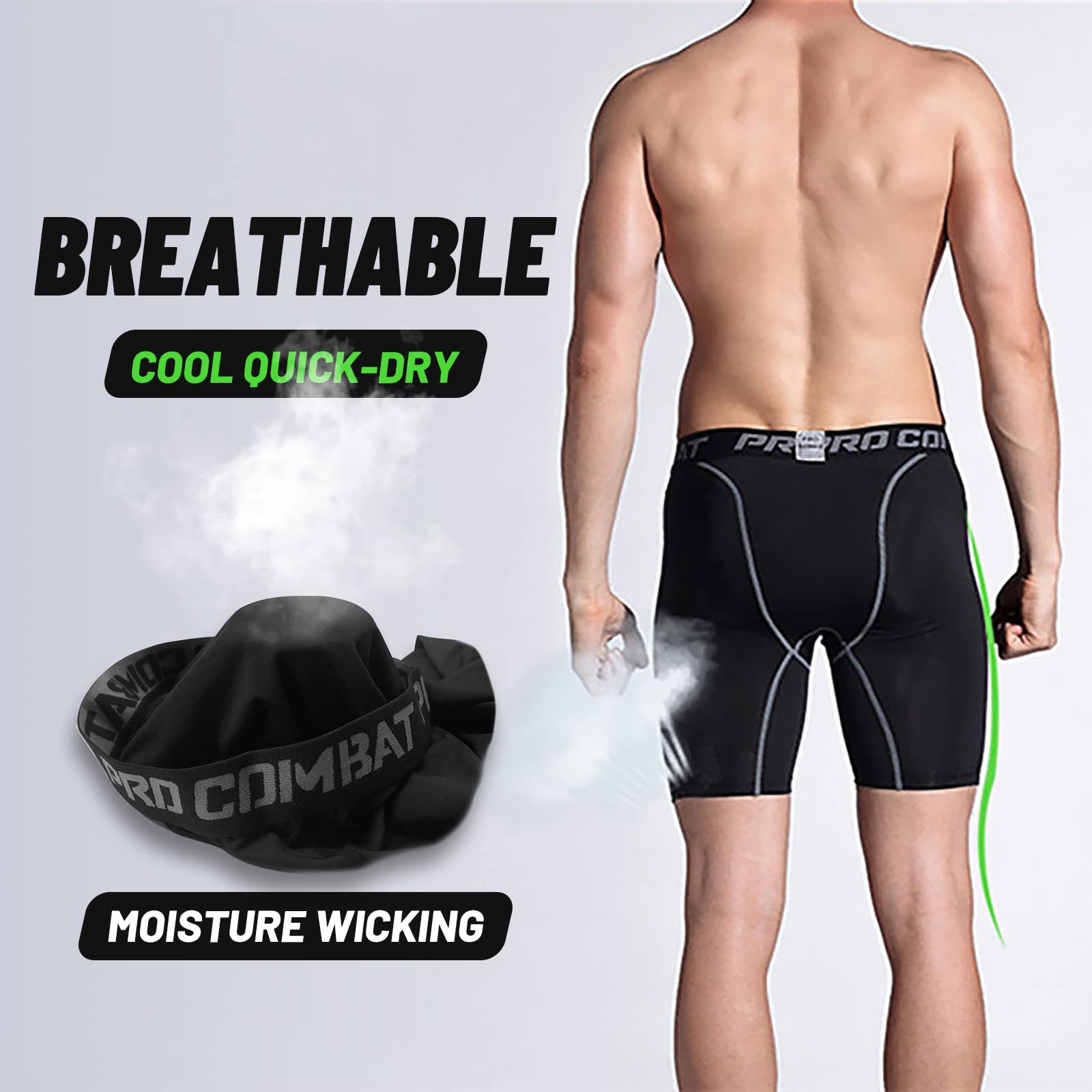 **Men's SS COLOR FISH Compression Shorts – Cool Quick-Dry Athletic Underwear for Workout, Running & Training | Baselayer Tights for Active Lifestyles**