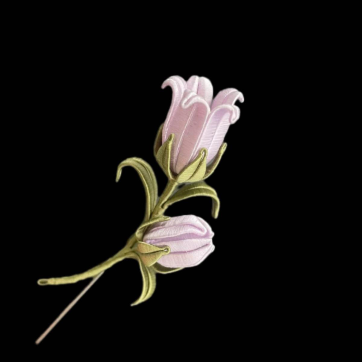 Handmade Campanula Silk Brooch - Elegant Floral Pin for Women - Perfect for Weddings, Parties & Special Occasions
