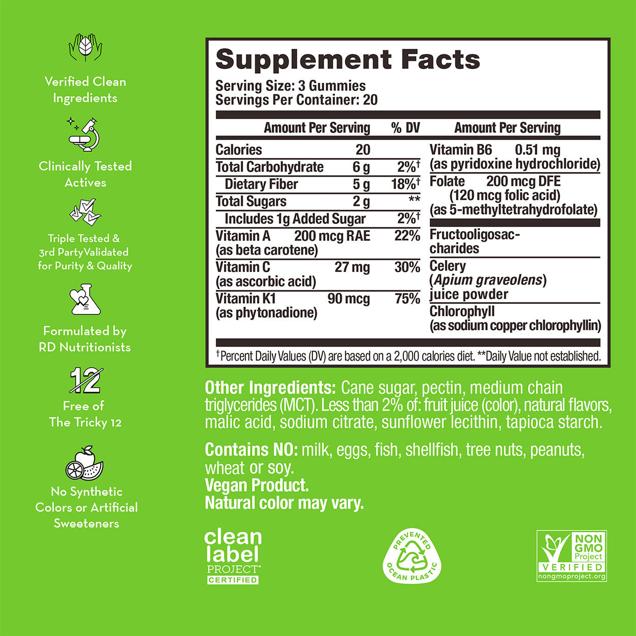 Organic Celery Juice Fiber Gummies for Digestive Health - Vegan, Gluten-Free Supplement for Gut Support & Detox - Perfect for Daily Wellness Routine & On-the-Go Nutrition