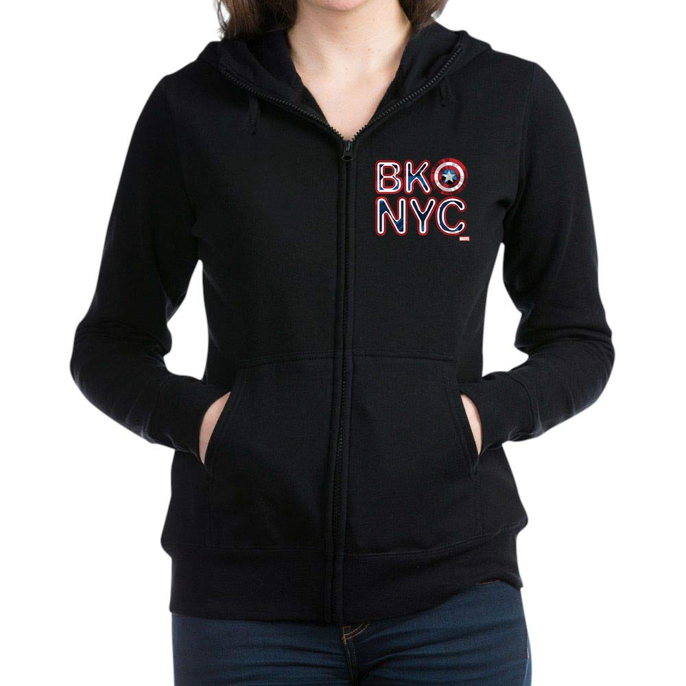 Captain America BKNYC Women's Zip Hoodie - Marvel Superhero Pullover Sweatshirt for Women | Casual Wear, Cosplay & Fan Apparel | Perfect for Gifts, Comic Con & Everyday Fashion