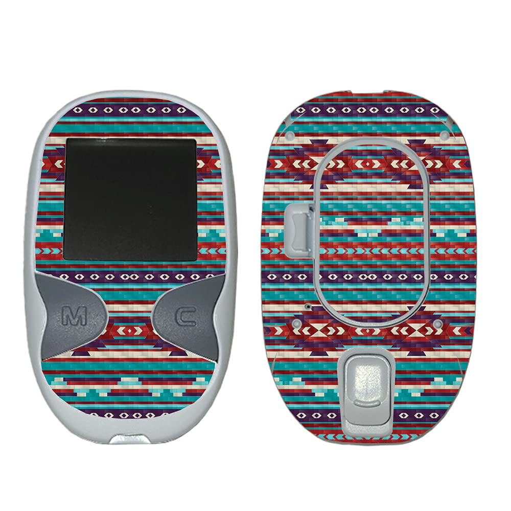 MightySkins Carbon Fiber Skin for Care Touch Glucose Meter - Southwest Stripes Design | Protective & Durable Textured Cover | Easy to Apply | Made in USA | Perfect for Diabetes Management & Travel Protection
