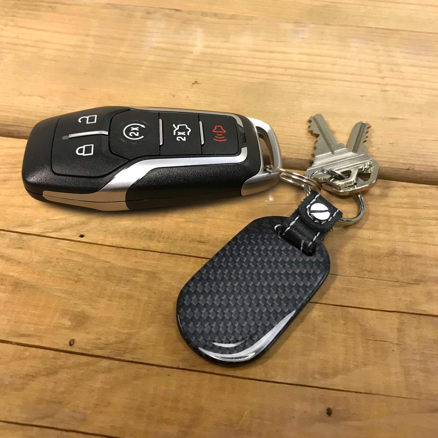 Jeep Wrangler Rubicon Key Chain - 100% Authentic Black Carbon Fiber Tag Style | Perfect for Jeep Owners & Off-Road Enthusiasts