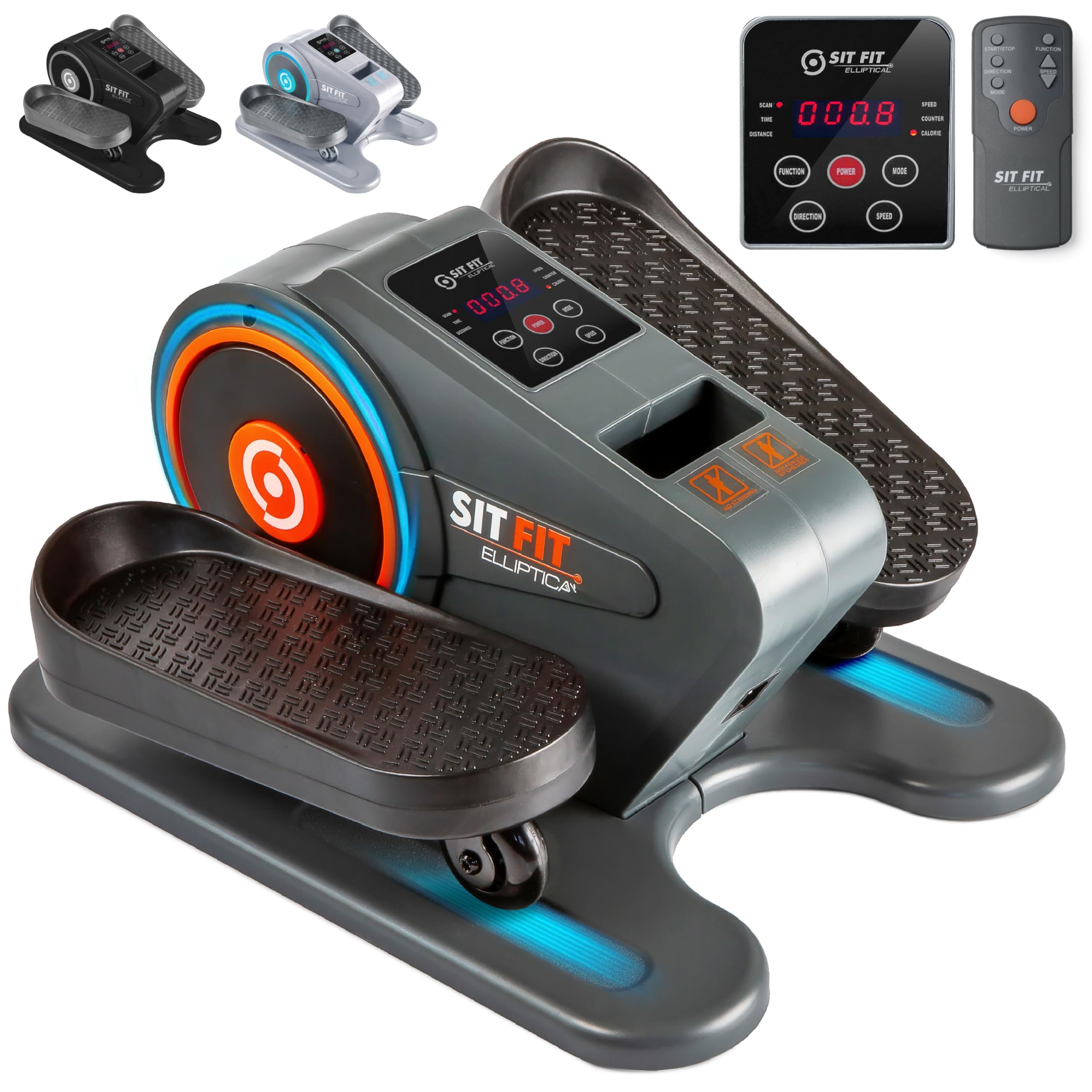 SITFIT Under Desk Elliptical Exercise Bike - Portable Foot Pedal Exerciser for Seniors & Rehabilitation | Sit Down & Cycle While Working or Watching TV | Compact Leg Exerciser for Home & Office Use