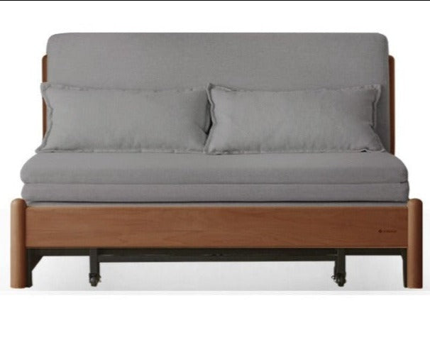 Solid Beech Wood Sofa Bed - Convertible Sleeper Sofa for Small Spaces, Guest Room & Living Room - Comfortable & Space-Saving Furniture