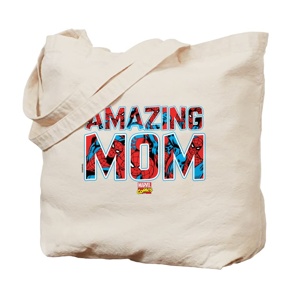 Spider-Man Mom Tote Bag - Natural Canvas Reusable Shopping Bag for Women - Perfect for Groceries, Beach Trips & Superhero Fans