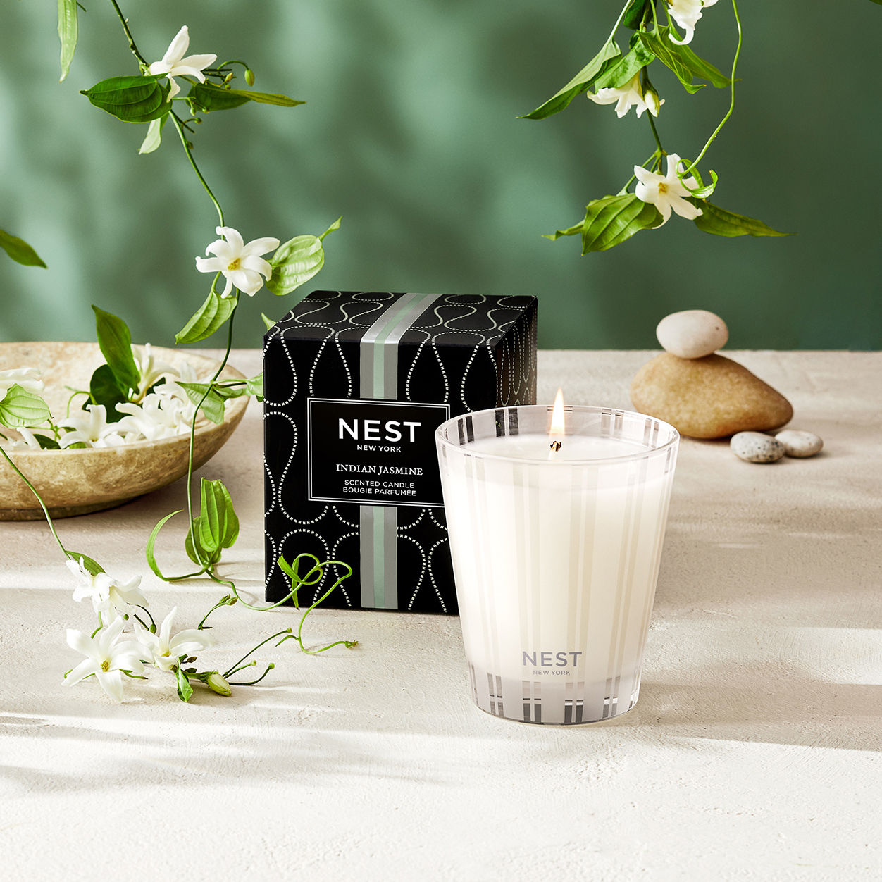 Premium Indian Jasmine Scented Candle - Long-Lasting Aromatherapy for Relaxation, Meditation & Home Decor | Perfect for Bedroom, Bathroom & Yoga Studio