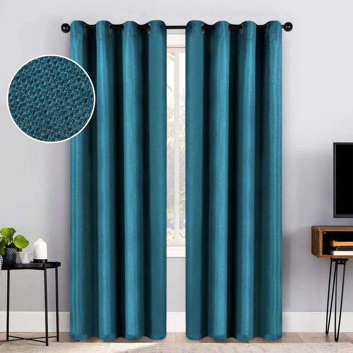 Blackout Curtains Set of 2 Panels - Jaxon Textured Room Darkening Window Drapes for Bedroom, Living Room & Home Theater (54x84 Inches)