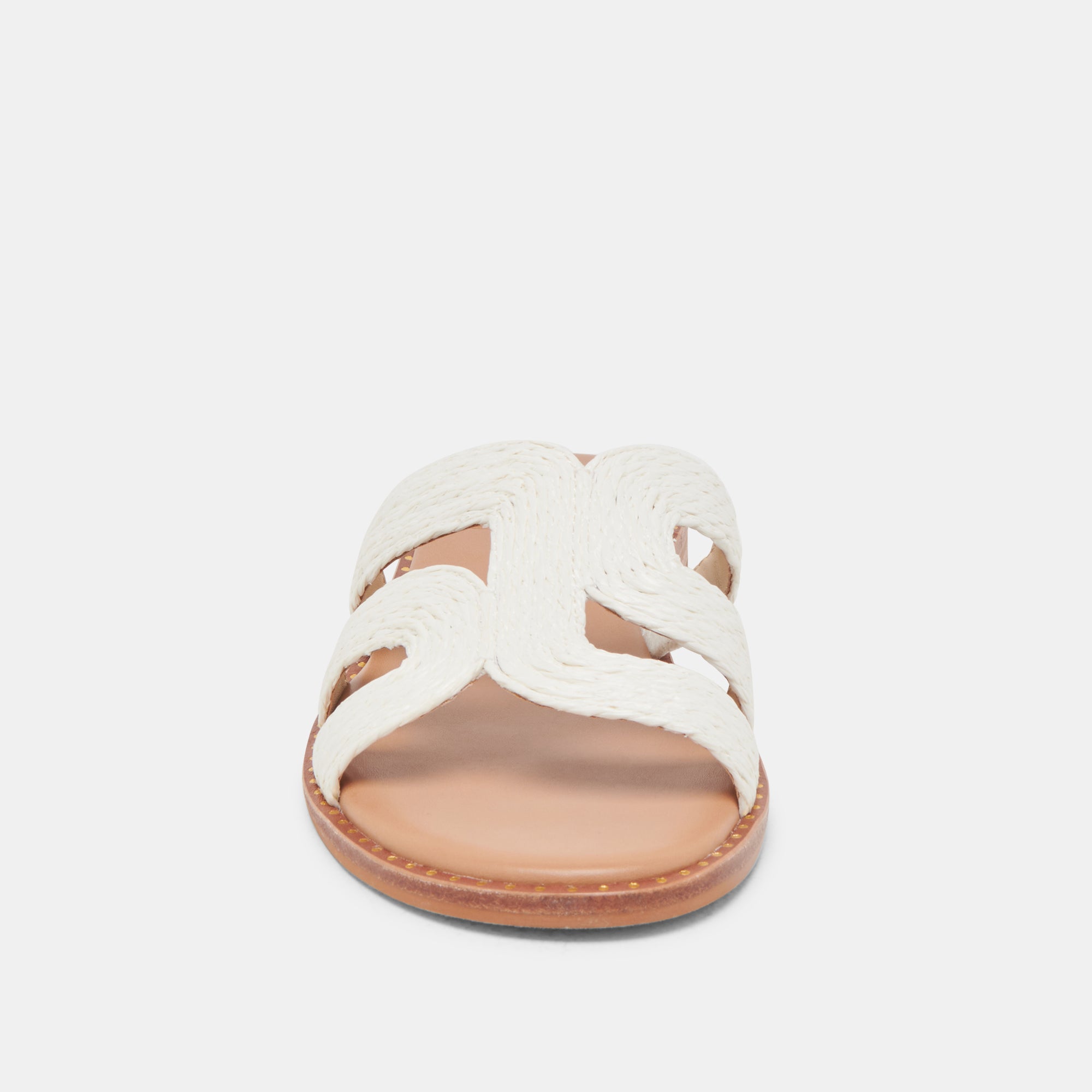 EMON Women's Wide Width Sandals - Comfortable White Raffia Beach Sandals for Summer, Walking, and Vacation