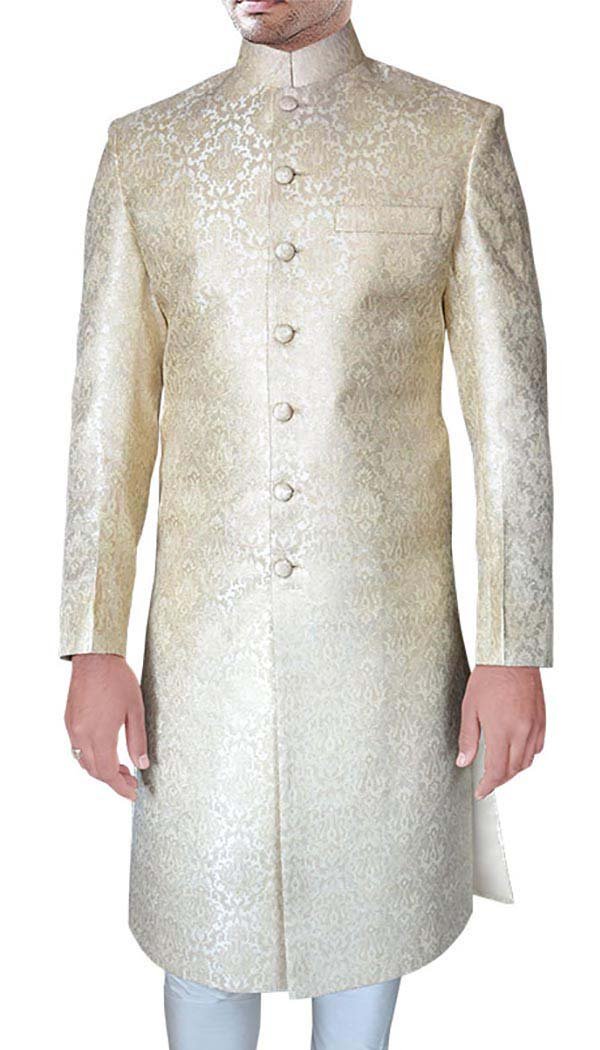 INMONARCH Men's Wedding Sherwani - Cream Jodhpuri Style Groom Attire SH438 | Perfect for Indian Weddings, Engagement Ceremonies & Festive Occasions