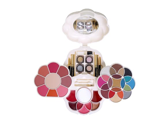 Justgold Professional All-In-One Makeup Palette Kit - 21 Pigment Eyeshadows, Blush, Powder, Lip Gloss, Foundation, Mascara, Eyeliner & Lip Pencils | Complete Cosmetic Set for Makeup Artists & Beginners | Perfect for Weddings, Parties & Everyday Glam
