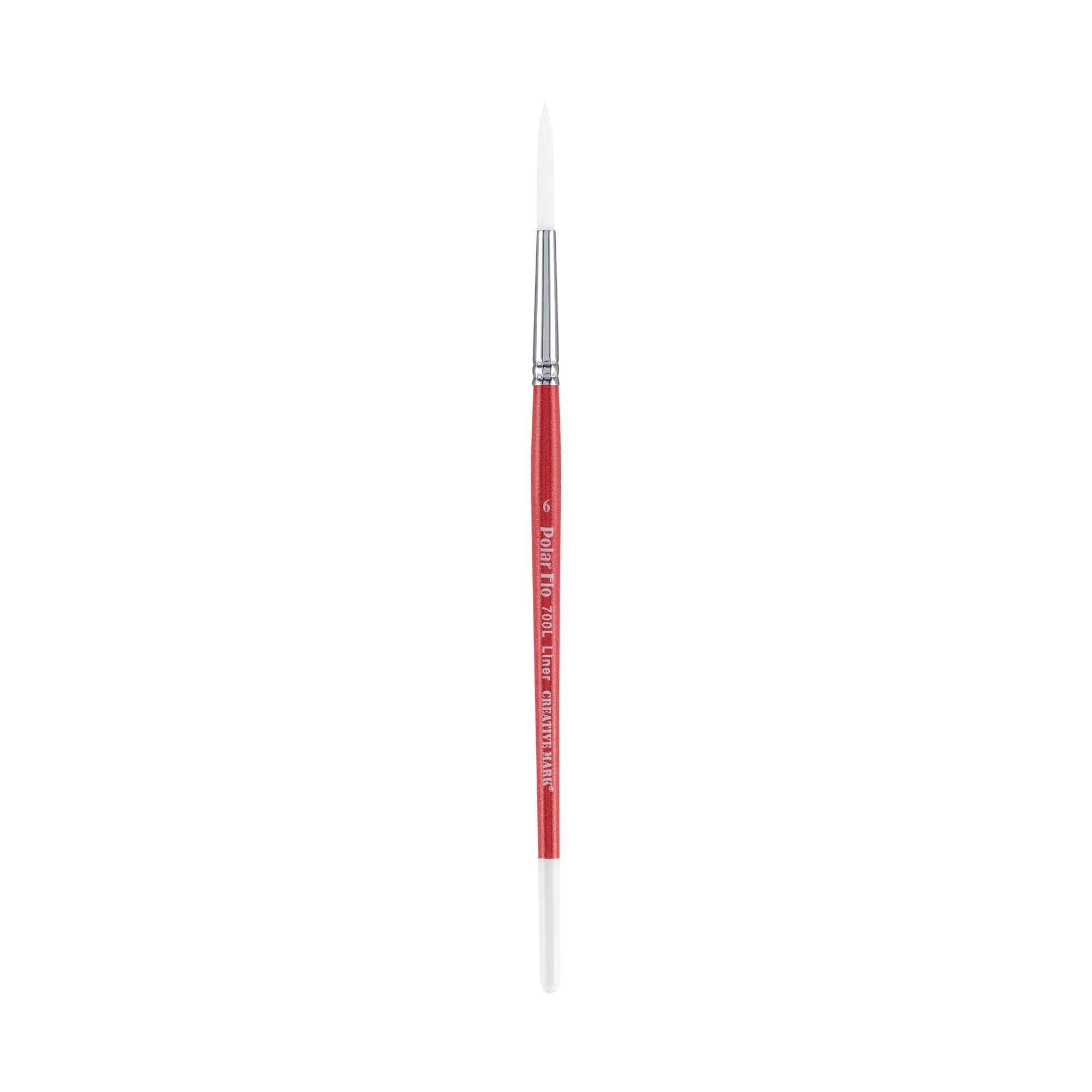 Creative Mark Polar Flo Professional Watercolor Brushes - Rigger 6 - Short Handle, Nickel-Plated Seamless Brass Ferrule - Premium Art Paint Brushes for Acrylic, Watercolor, Gouache & Oil Painting - Perfect for Artists, Students & Professional Watercolor Techniques
