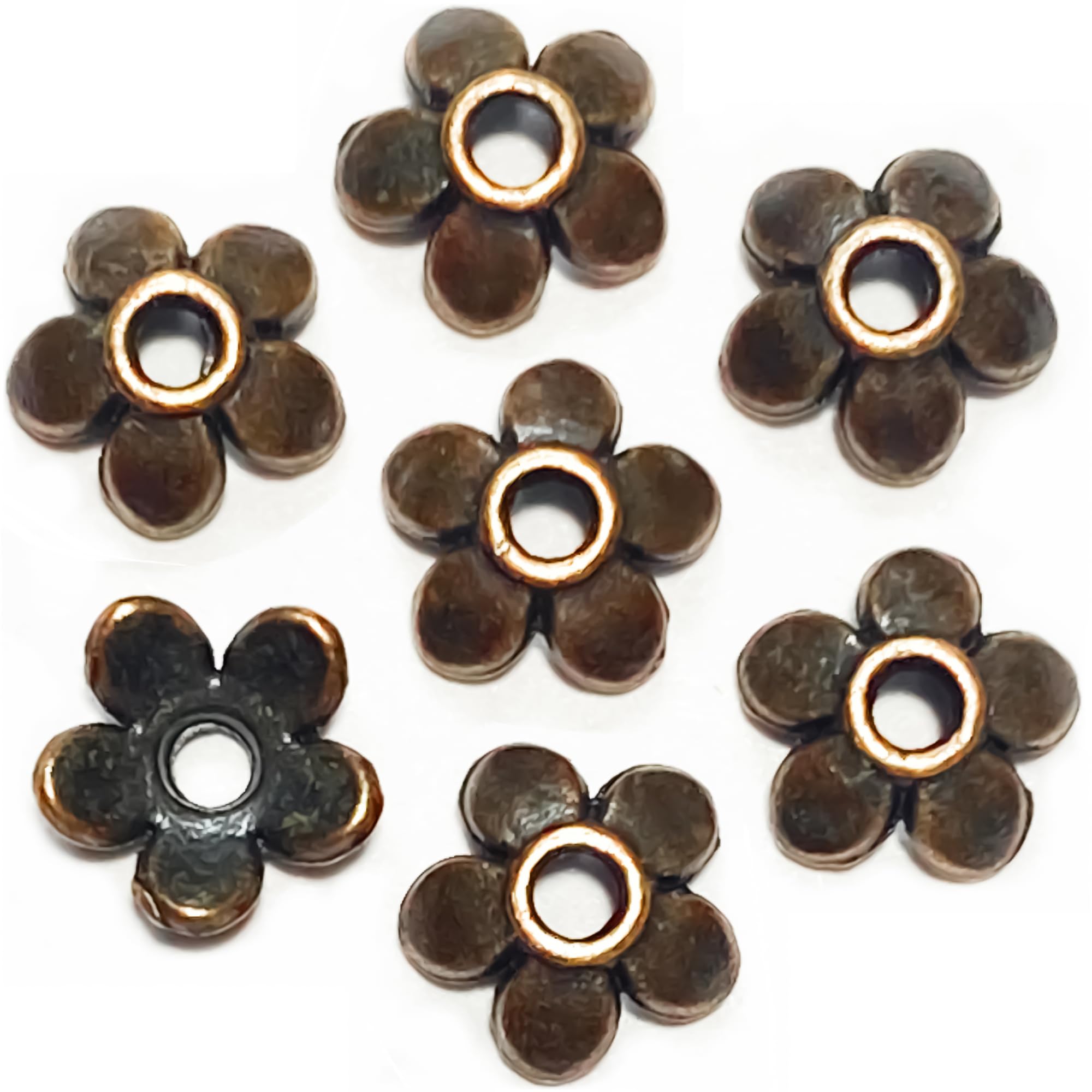 Antique Silver Spacer Bead Caps for Jewelry Making - 500Pcs Copper Petal Bead Findings Fit 10-12mm Round Beads (Perfect for Bracelets, Necklaces & Earrings DIY Projects)