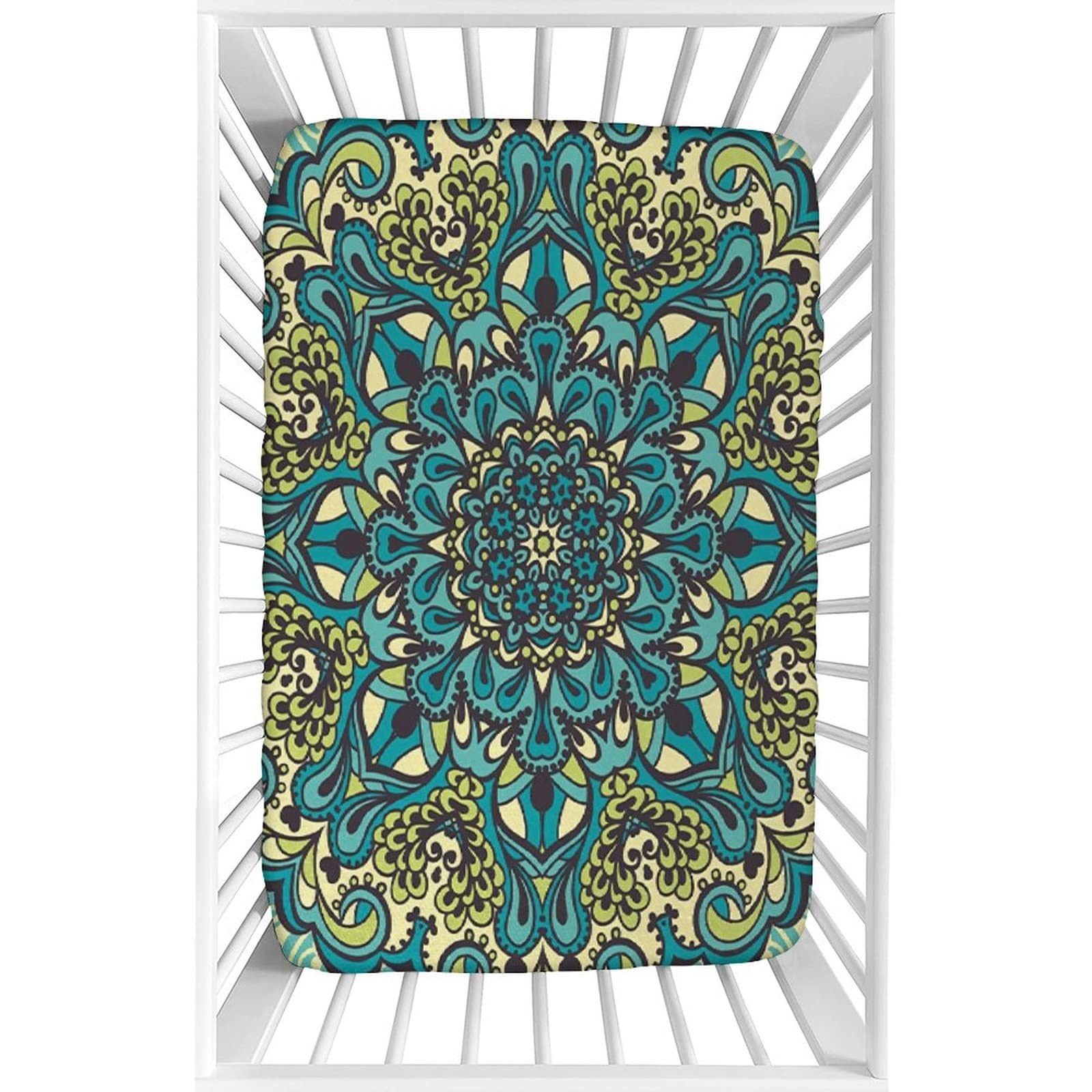 Soft Abstract Flower Microfiber Crib Sheet - 28