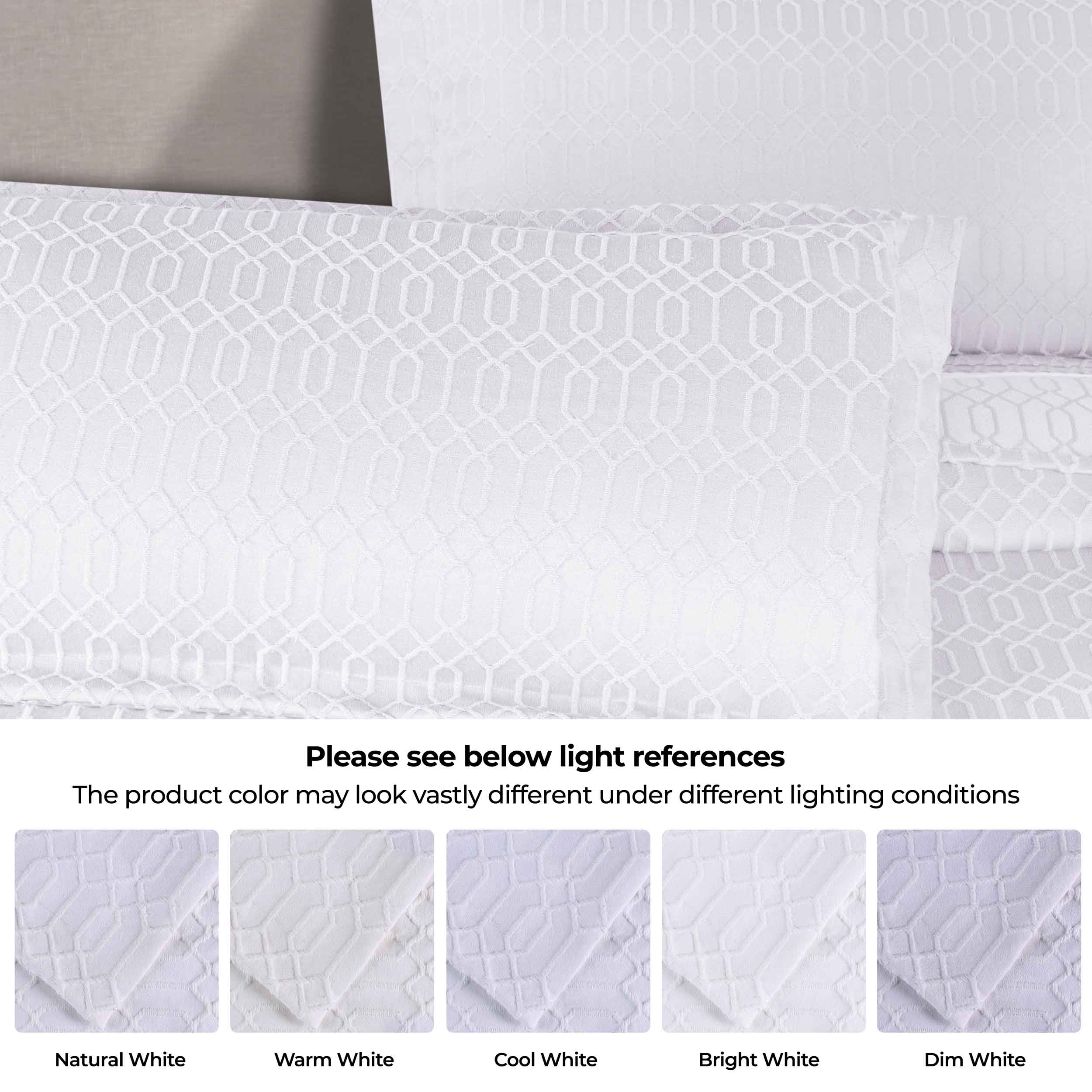 Remi Cotton Blend Jacquard Woven Geometric Fringe Bedspread Set - Queen Size Luxury Bed Cover for Modern Bedroom Decor | Perfect for Master Bedroom, Guest Room & Dorm