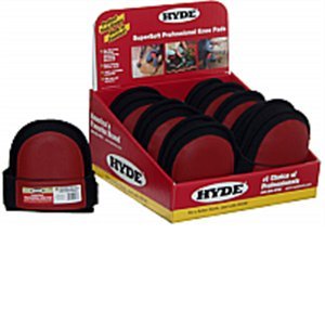 HYDE 09086 Soft Knee Pads with Red Stitch PVC - 6 Pack | Comfortable Work Protection for Construction, Flooring & DIY Projects