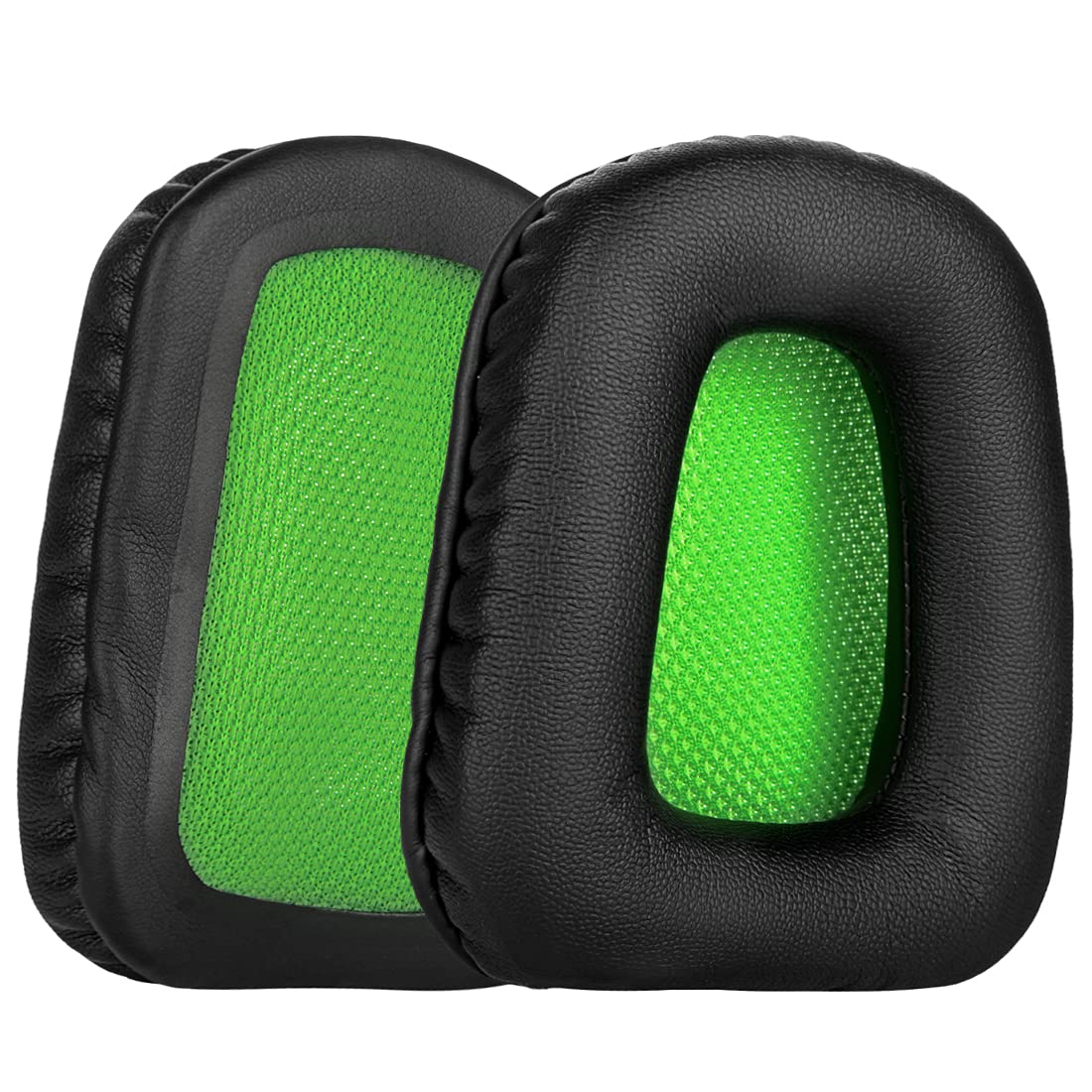 Geekria QuickFit Replacement Ear Pads for Razer Chimaera & Electra Headphones - Premium Memory Foam Cushions, Noise Isolation Earpads, Durable Headset Ear Cups Cover (Black/Green) - Perfect for Gaming, Music & Office Use