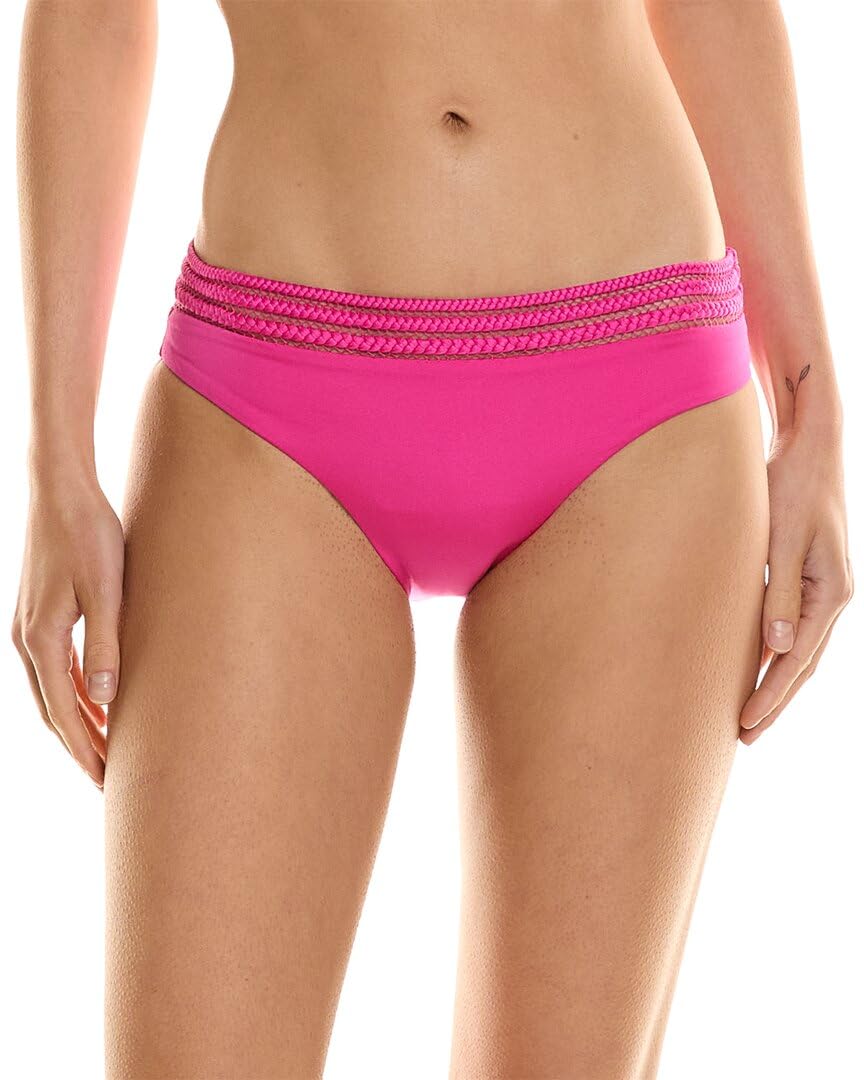 Trina Turk Women's Monaco Braided Bikini Bottoms - Cheeky Coverage Swimwear Separates for Beach & Pool | High Waisted Swim Bottoms for Women | Summer Swimwear Essentials
