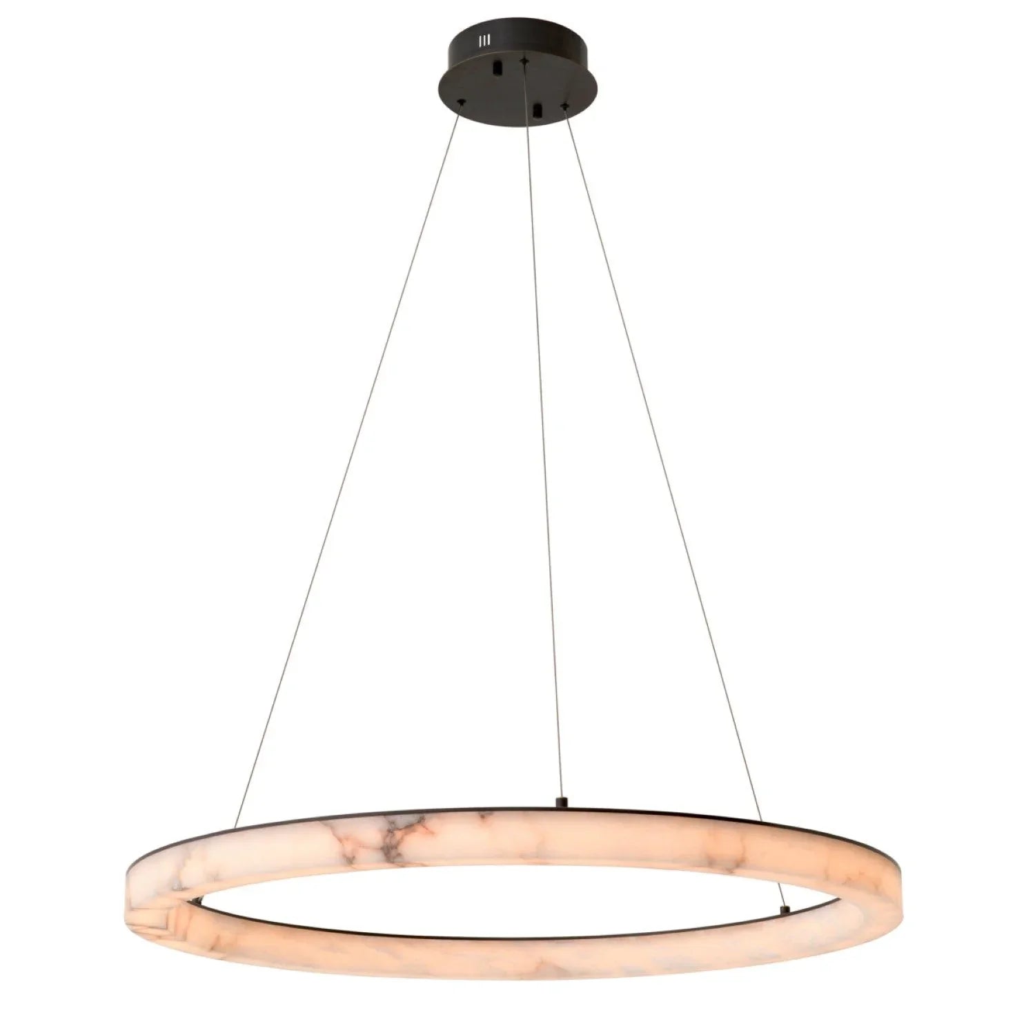 Raymond Modern Round Alabaster Pendant Chandelier - Elegant Lighting Fixture for Living Room, Dining Room & Bedroom | Dimmable Hanging Light for Home Decor
