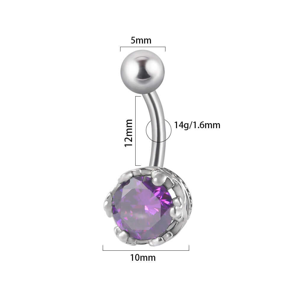Claw Diamond Bead Belly Button Rings | DL4131 | Stylish Body Jewelry for Women, Perfect for Piercings & Fashion Accessories