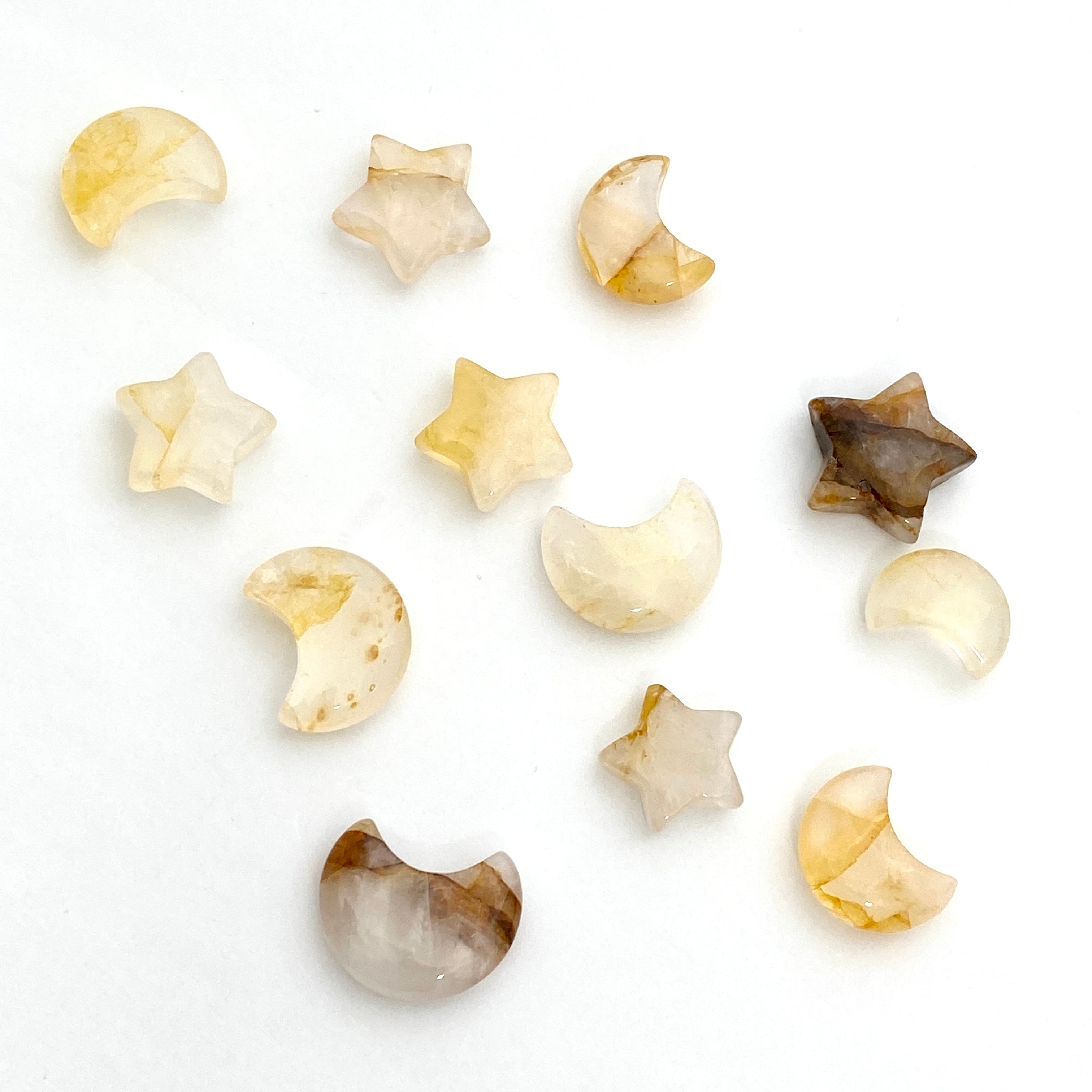 Golden Healer Moon and Star Crystal Set - Natural Gemstone Jewelry for Healing, Meditation & Spiritual Growth | Perfect for Reiki, Chakra Balancing & Energy Work